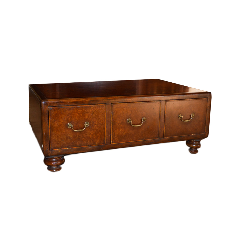 "Ernest Hemingway Collection" Burl Coffee Table by Thomasville EBTH