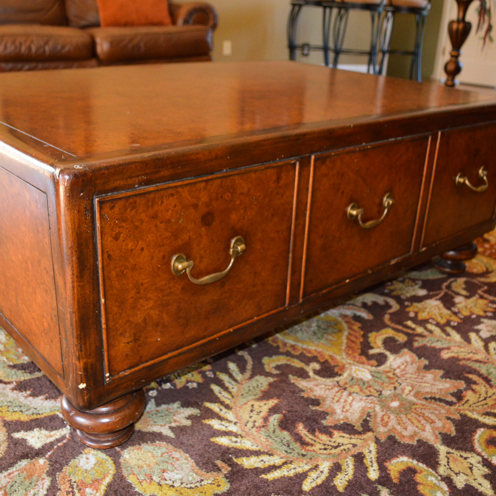 "Ernest Hemingway Collection" Burl Coffee Table by Thomasville EBTH