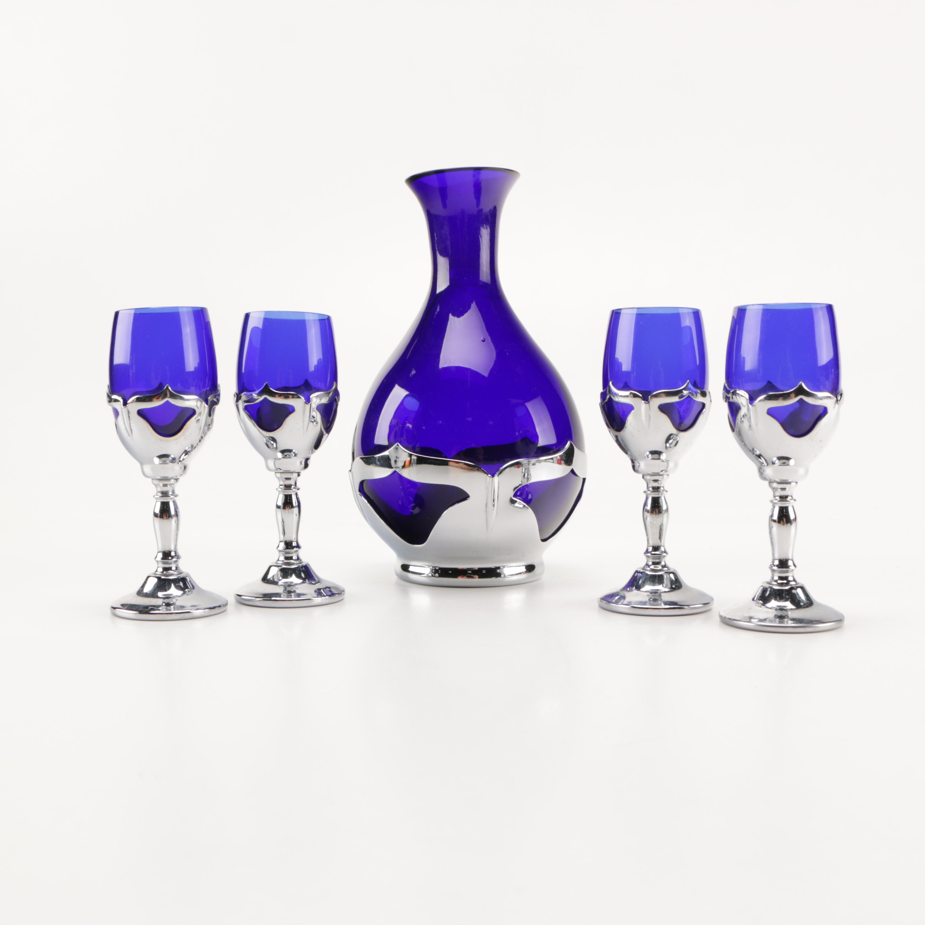 Farber Bros. and Cambridge Glass Cobalt Blue Decanter Set EBTH