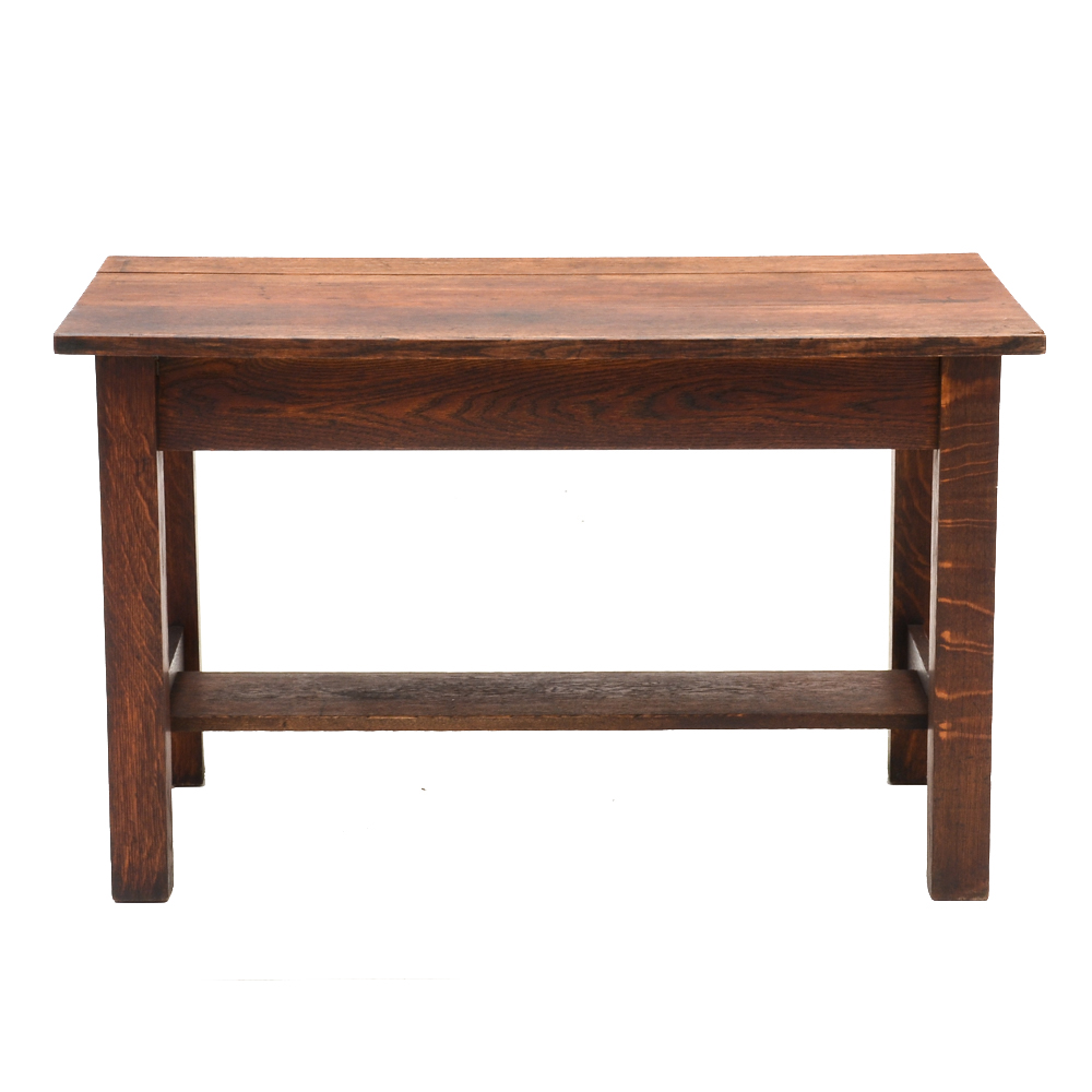 Antique Mission Style Oak Library Table EBTH