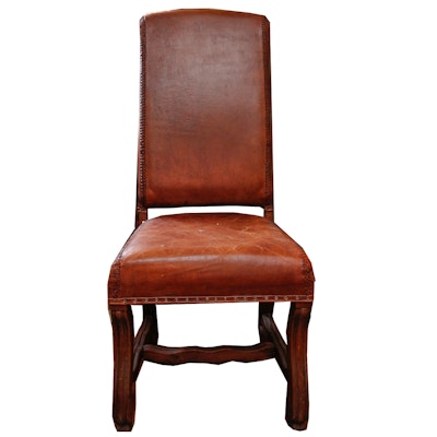 Vintage Chairs, Antique Chairs And Retro Chairs Auction In Art, Home Vintage Leather High Back Chair - Vintage Chairs, Antique Chairs And Retro Chairs Auction In Art, Home