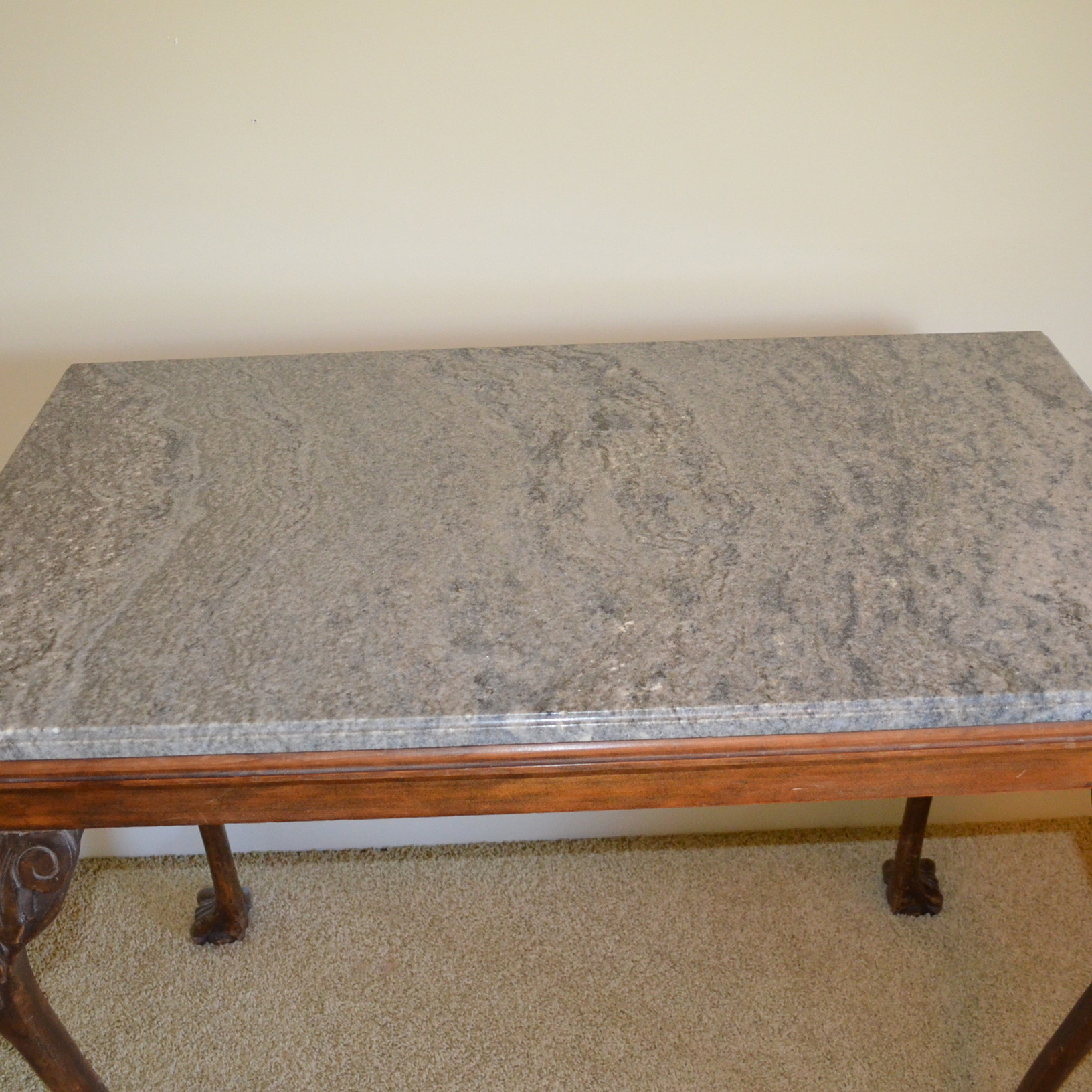 Vintage Granite Top Console Table EBTH