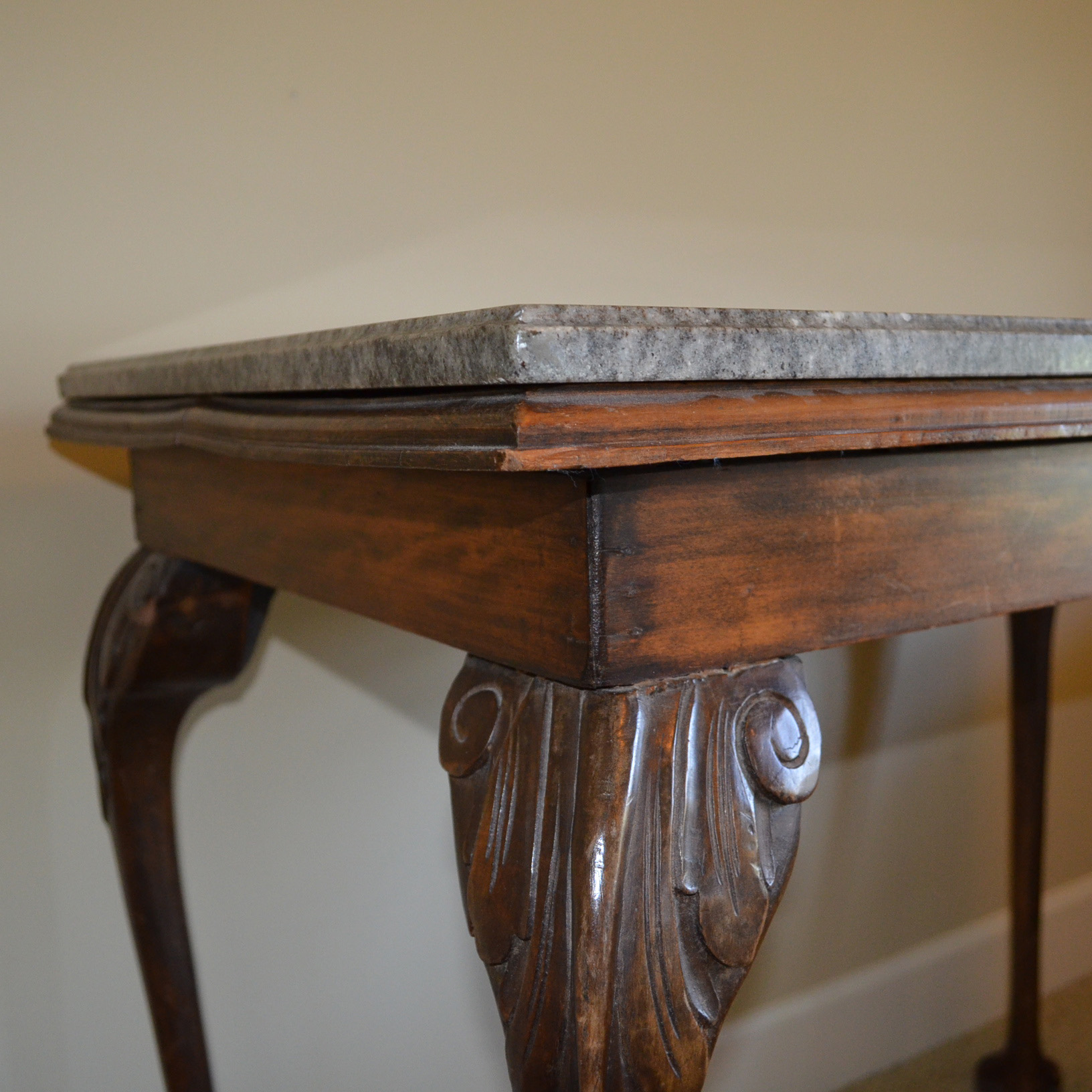 Vintage Granite Top Console Table EBTH