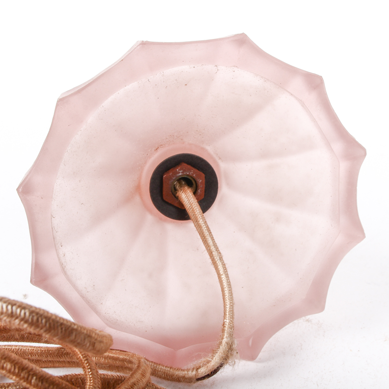 Vintage Pink Frosted Glass Table Lamp | EBTH