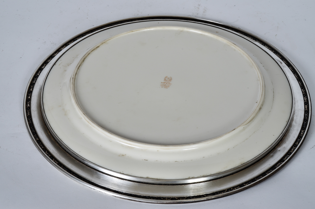 Lenox Sterling Silver rimmed "County Garden" Platter EBTH