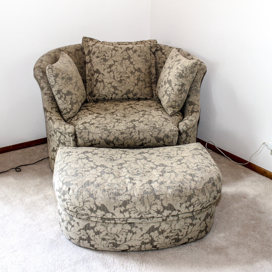 Beacon Hill Overstuffed Chair and a Half with Ottoman : EBTH