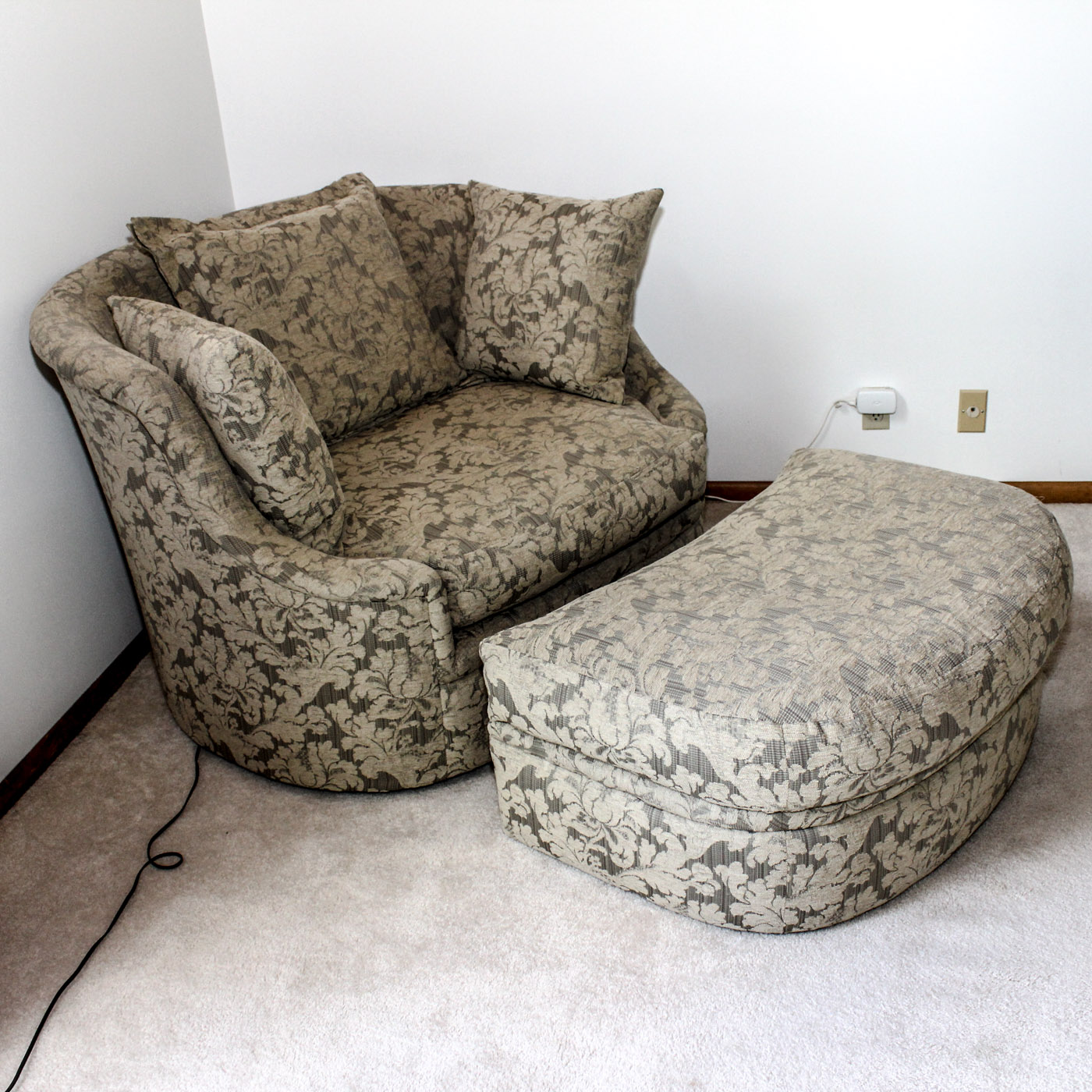 Beacon Hill Overstuffed Chair and a Half with Ottoman EBTH