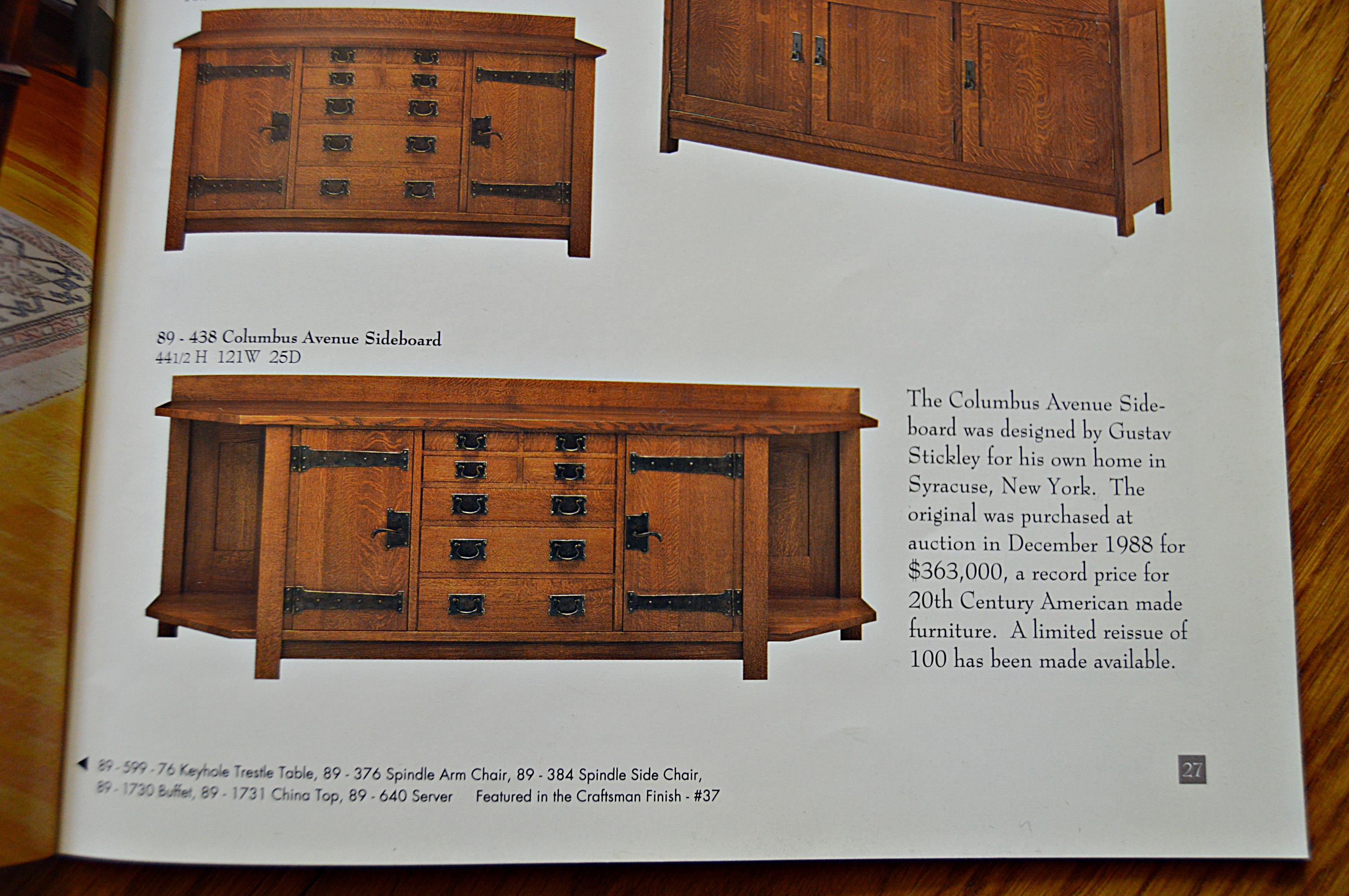 Stickley Limited Edition "Columbus Avenue" Oak Sideboard EBTH