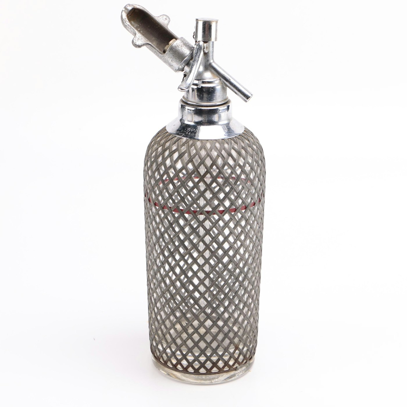Seltzer Bottle With Metal Mesh From Czechoslovakia | EBTH