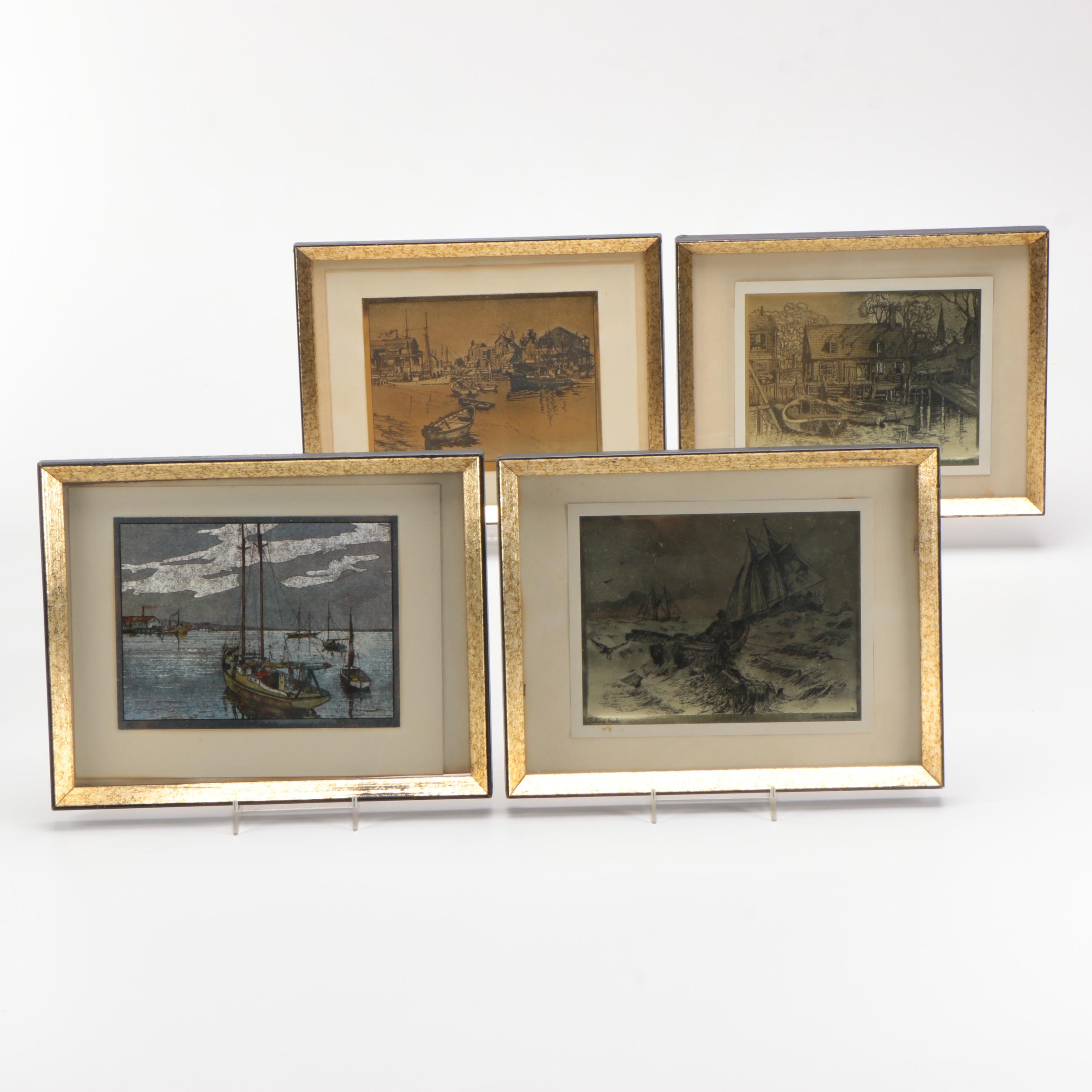 Lionel Barrymore Offset Lithograph "Quiet Waters" and GoldEtch Prints