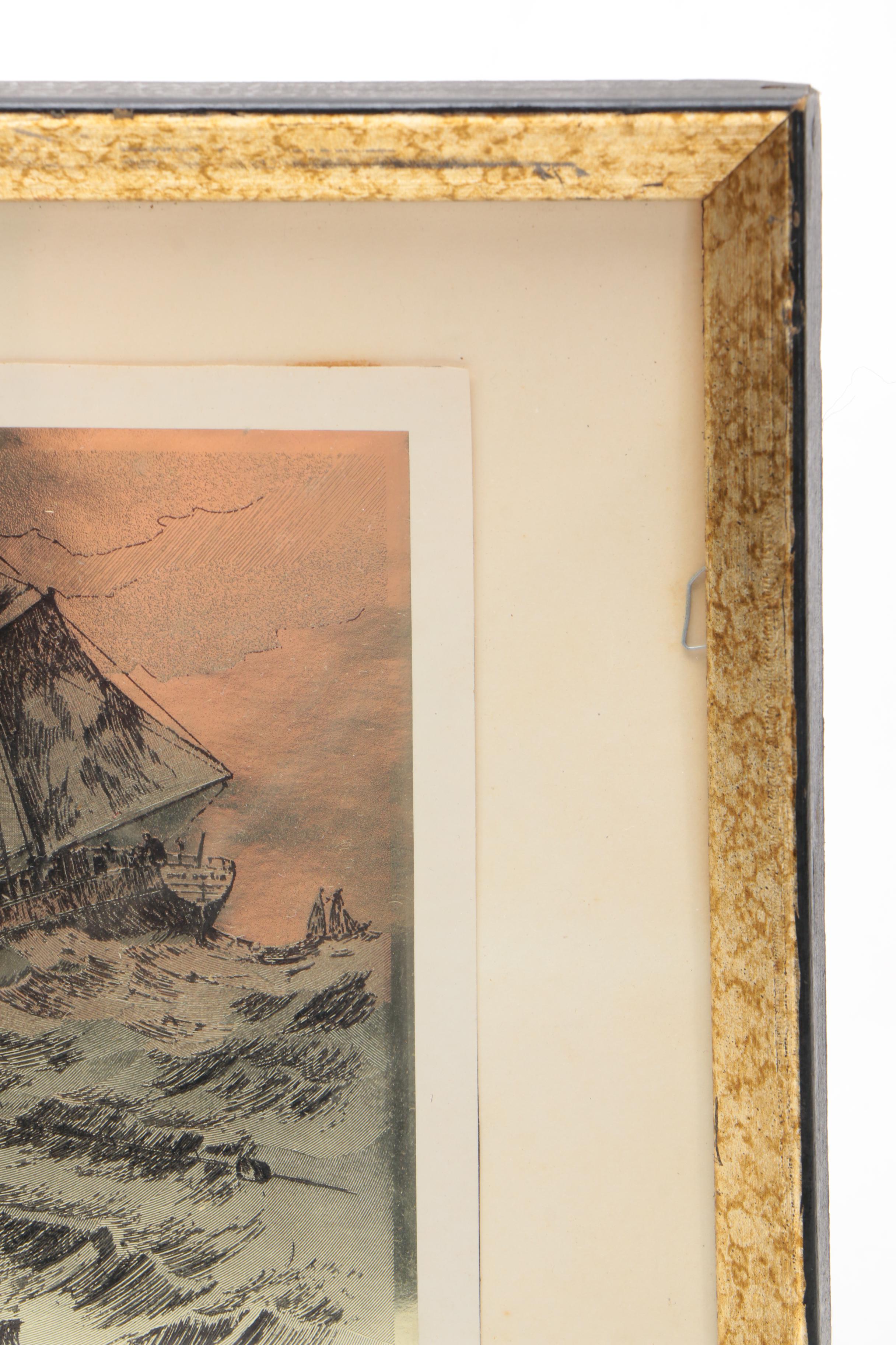 Lionel Barrymore Offset Lithograph "Quiet Waters" And Gold-Etch Prints ...