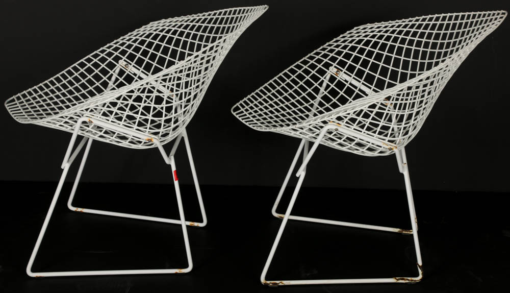 Pair of "Diamond" Lounge Chairs by Bertoia for Knoll EBTH
