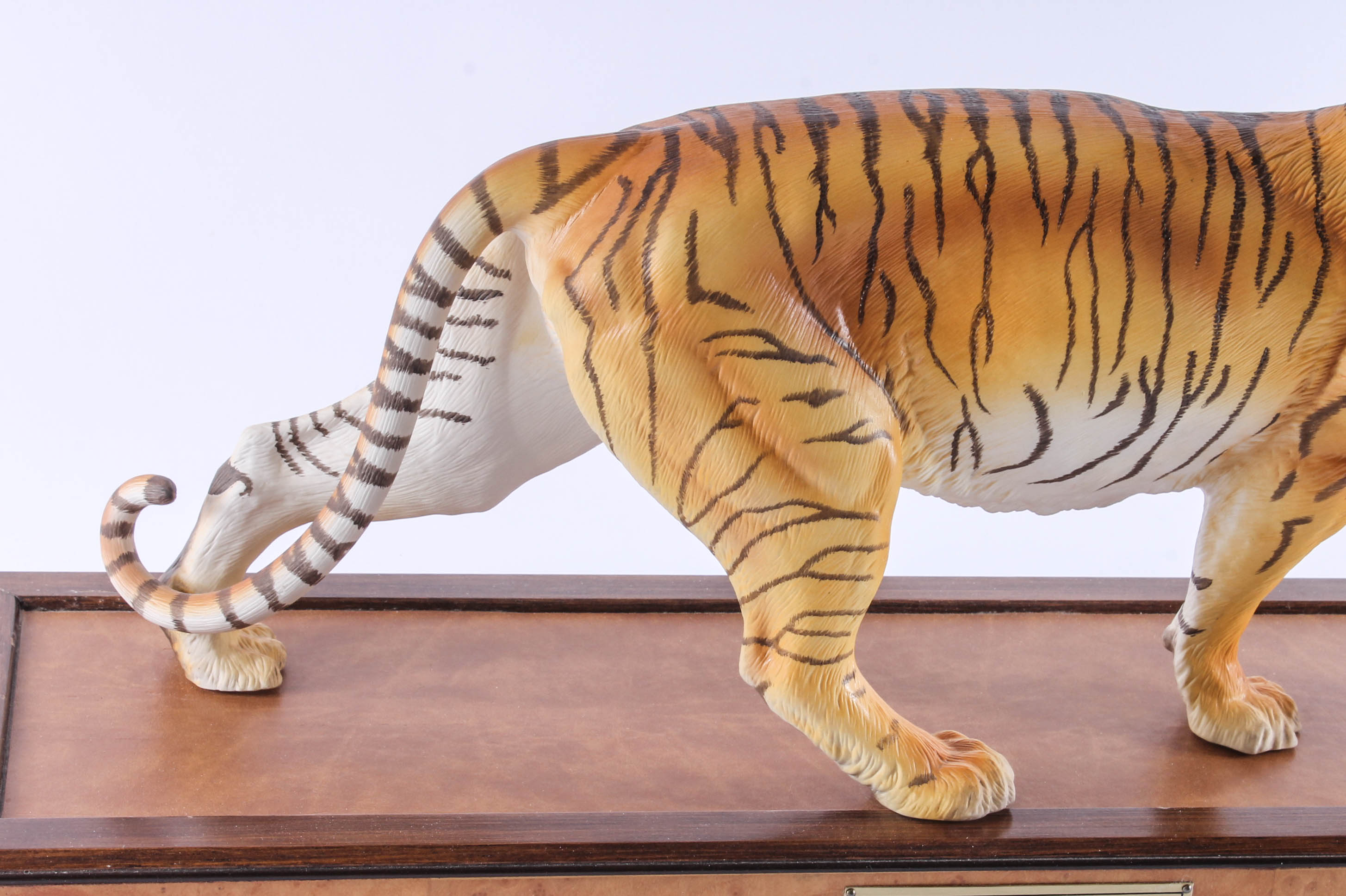 "On The Prowl" HandPainted Porcelain Tiger Figurine by The Franklin