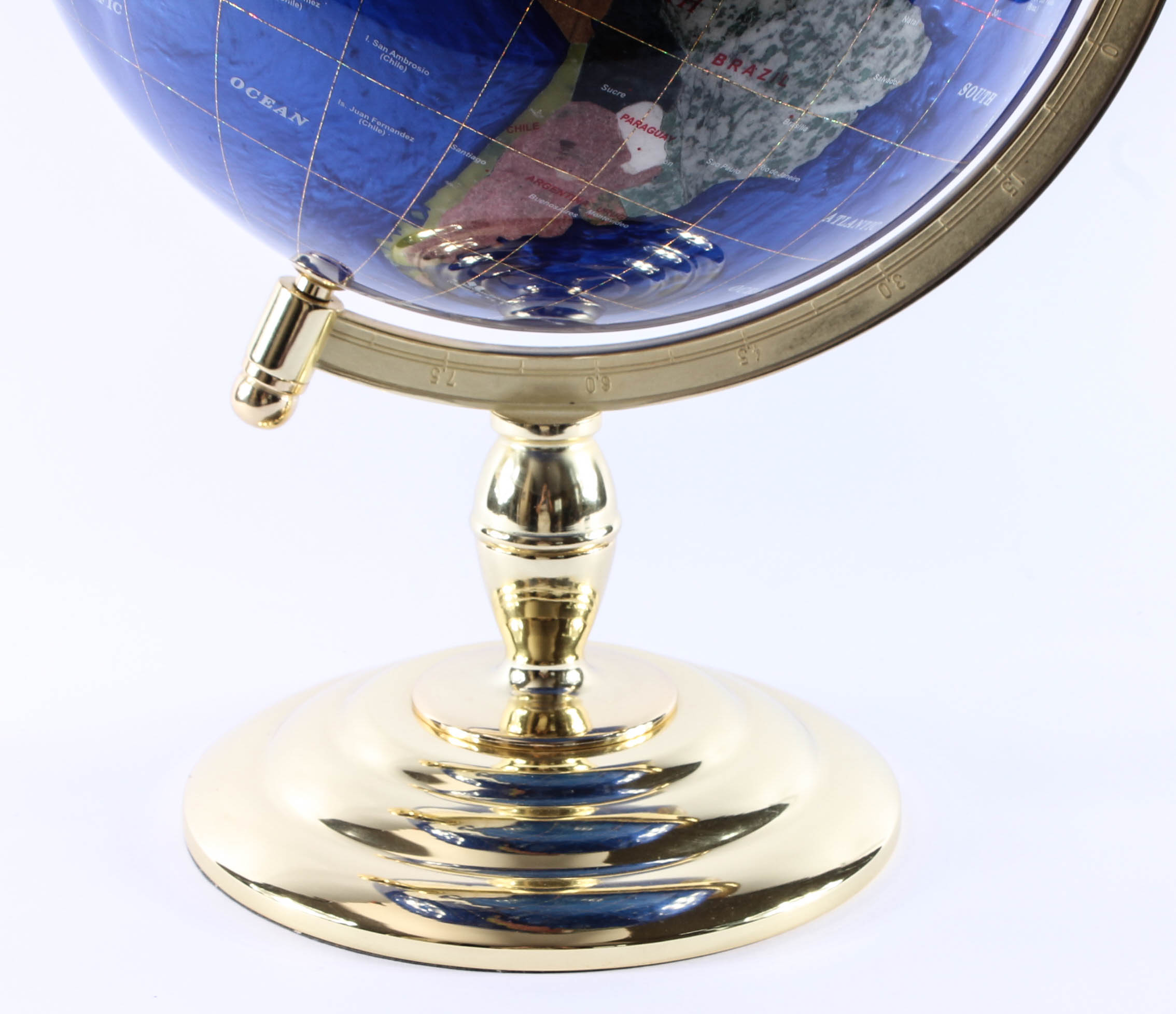 Brass and SemiPrecious Stone Inlay Globe EBTH