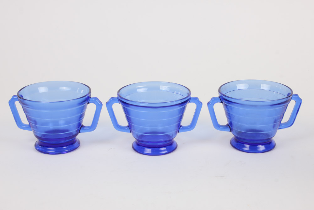 Download Hazel Atlas "Moderntone" Cobalt Blue Depression Glass | EBTH