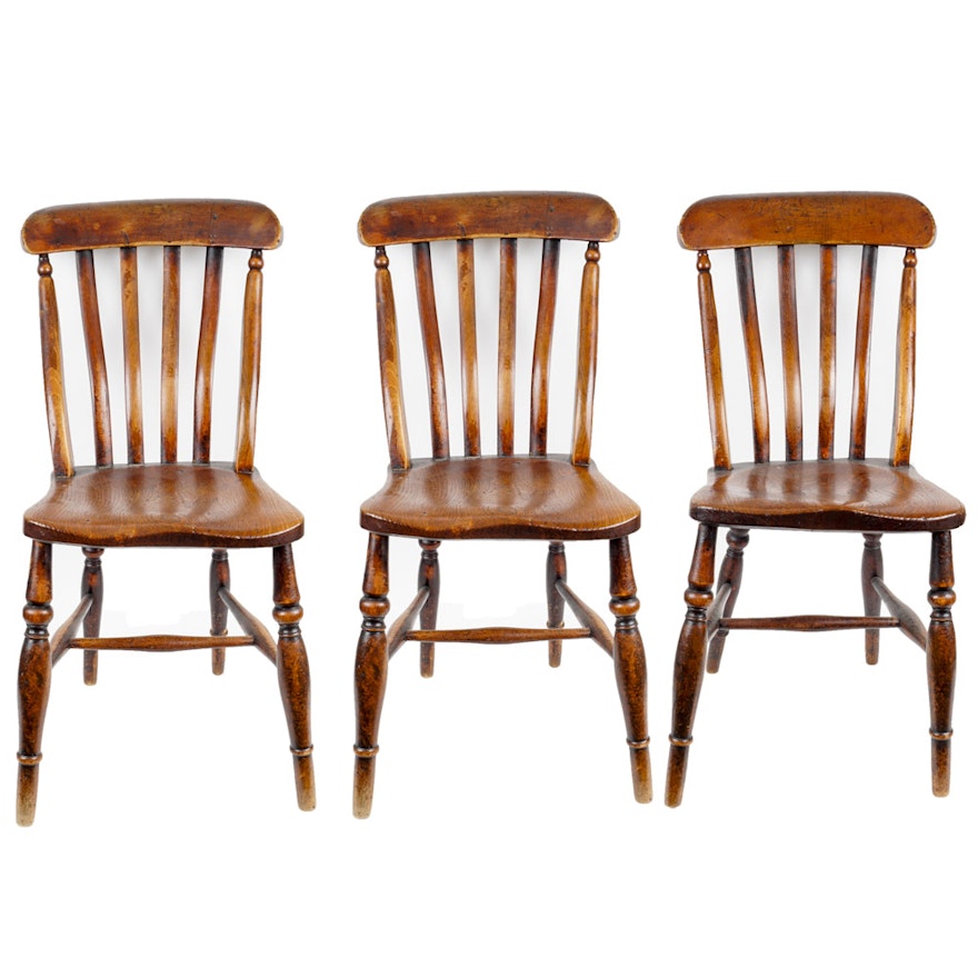 Three Small Antique Wooden Chairs : EBTH Three Small Antique Wooden Chairs ... - Three Small Antique Wooden Chairs : EBTH