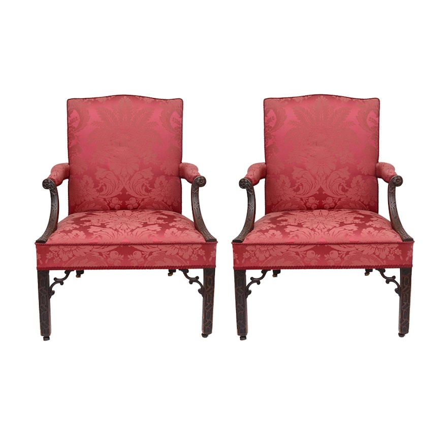 Pair of Antique George III Period  Library Chairs, c. 1765