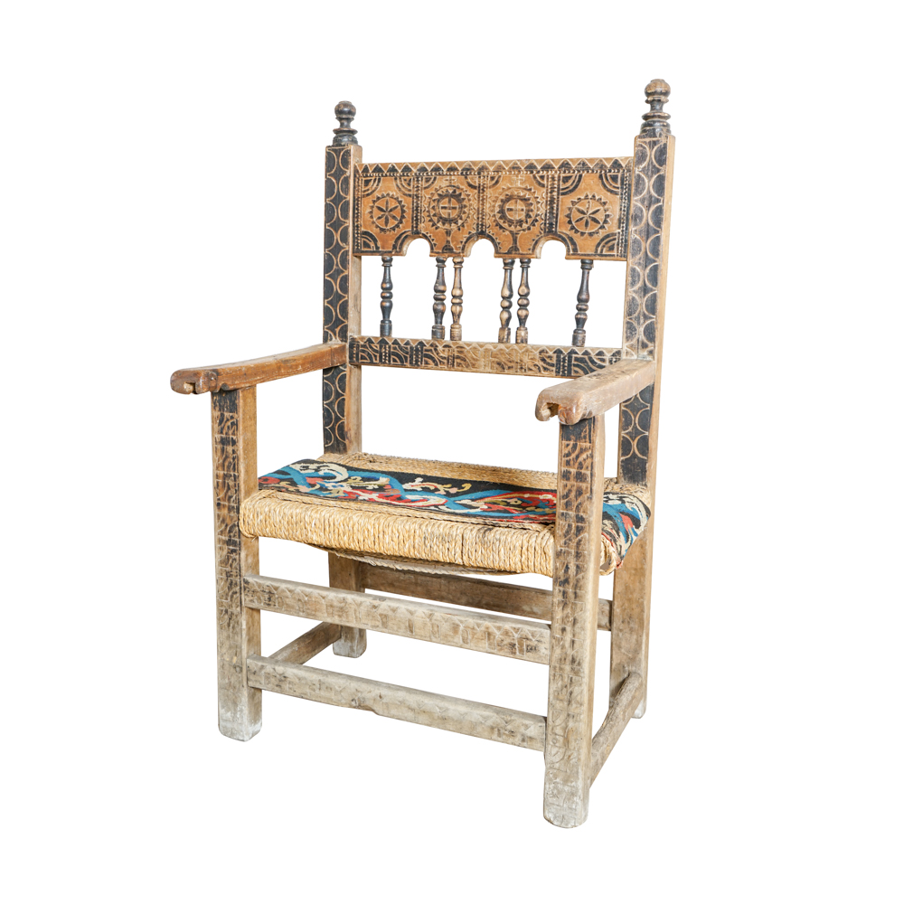 Vintage Hand Carved Mexican Arm Chair EBTH