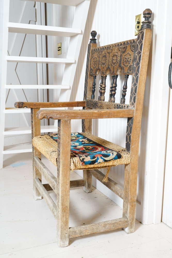 Vintage Hand Carved Mexican Arm Chair EBTH