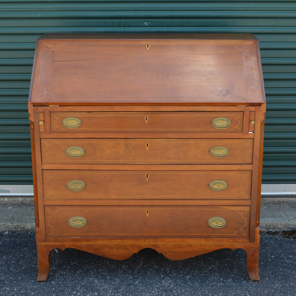 Antique Federal Period Cherry Secretary Desk C 1820 Ebth