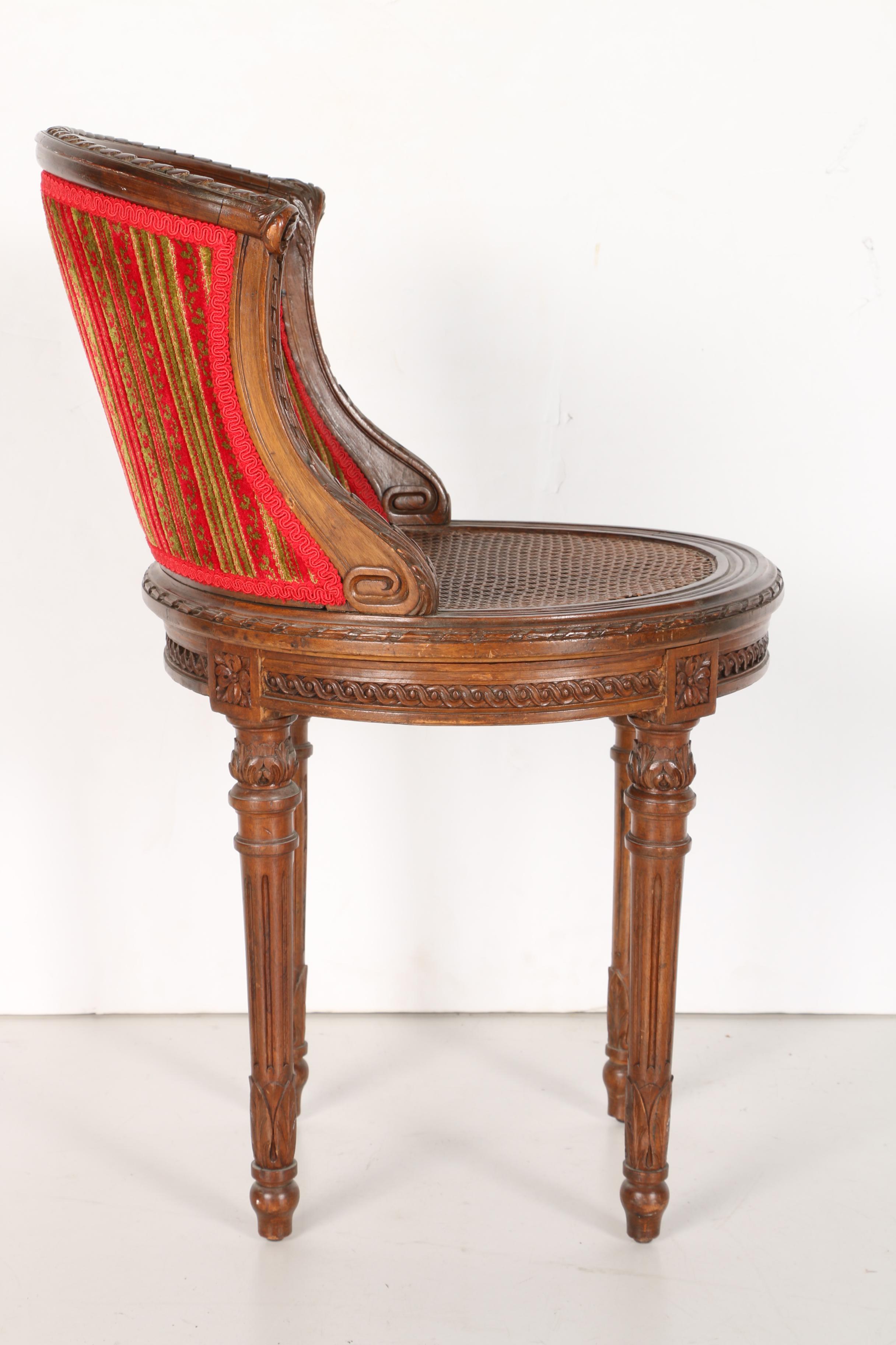 Antique Louis XVI Style Desk Chair With Cane Seat EBTH