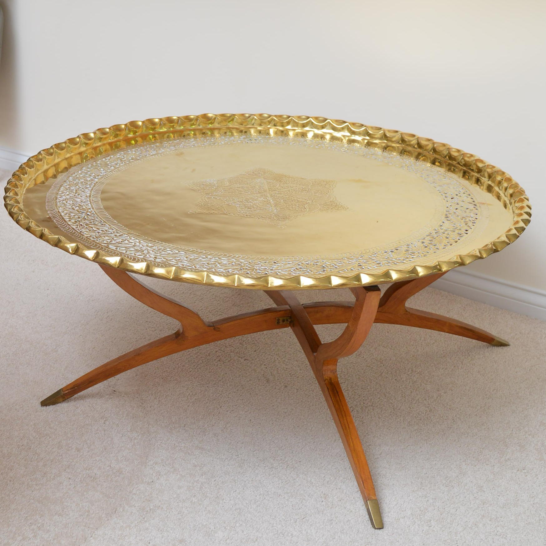 Moroccan Style Collapsible Coffee Table With Tray Top : EBTH