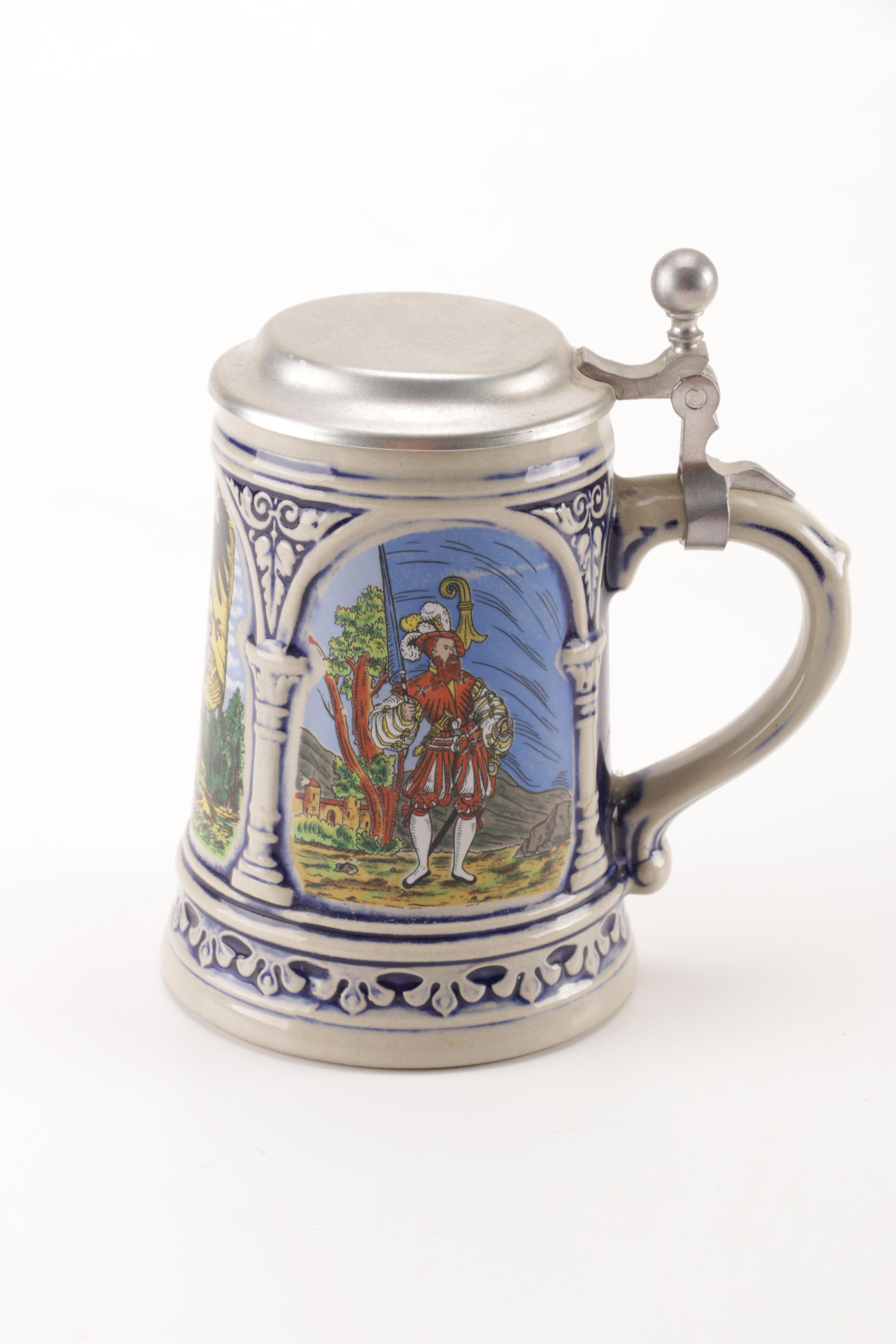 Pair of German Beer Steins featuring Gerzit EBTH