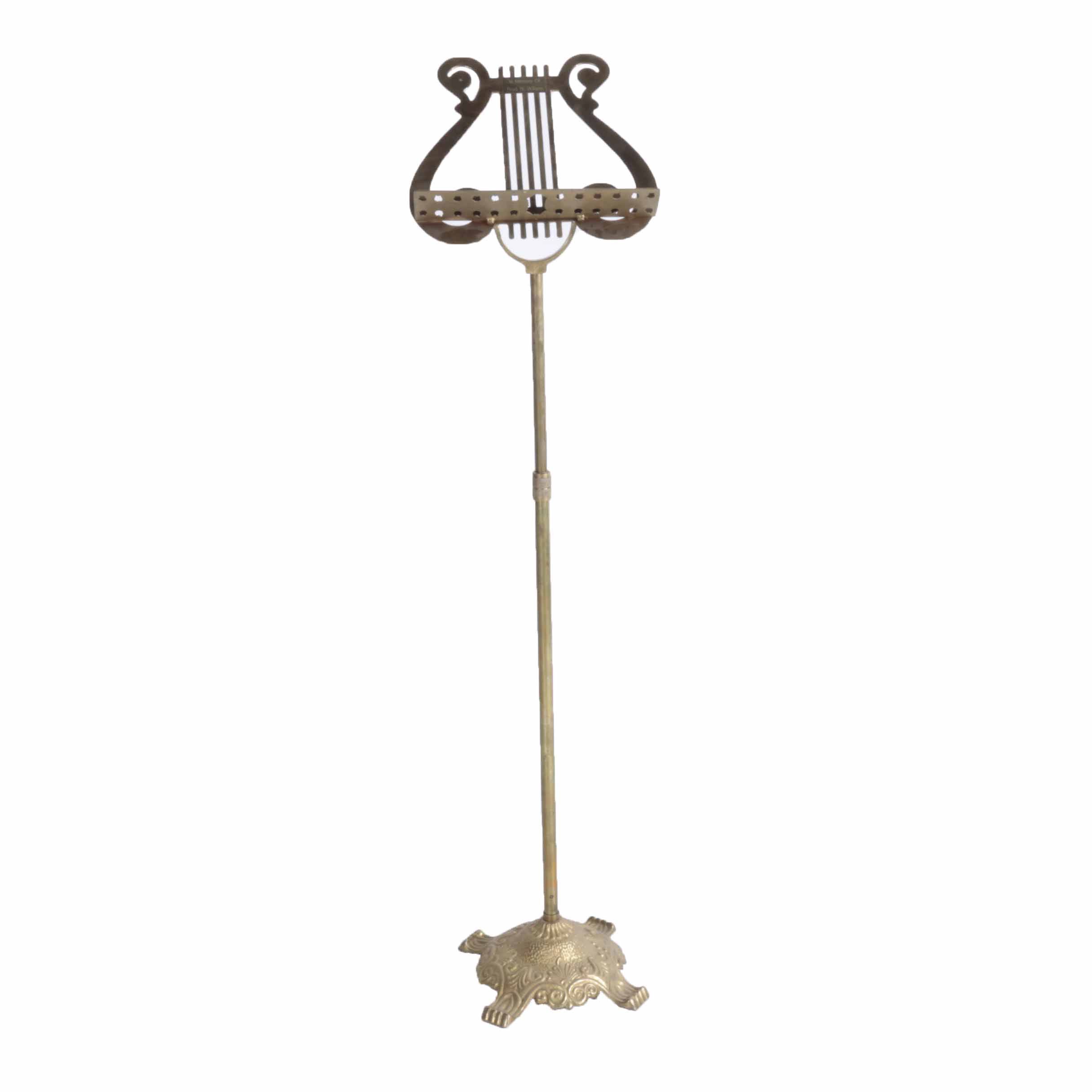 Lyre Shaped Decorative Brass Music Stand Ebth