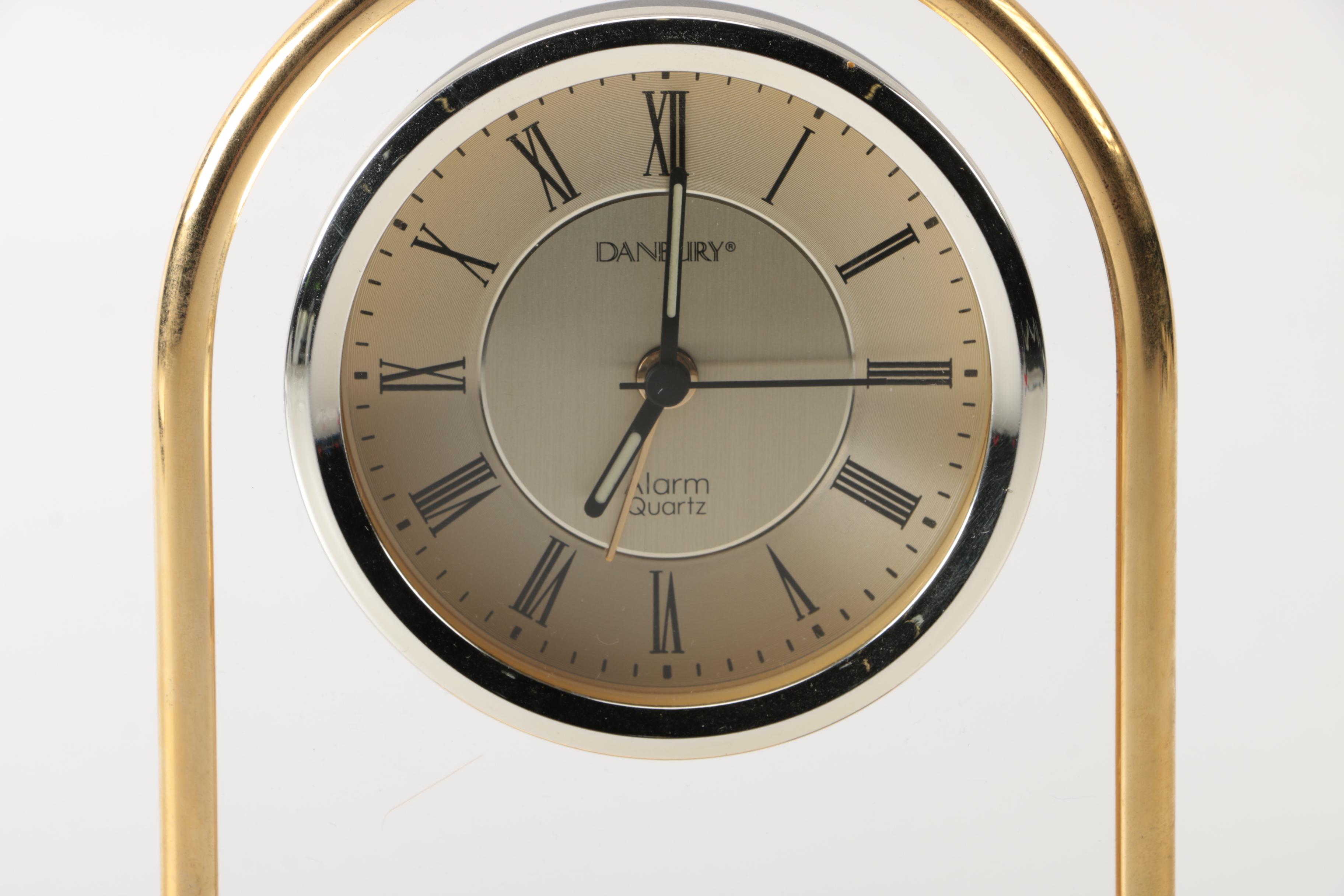 Danbury GoldTone Mantel Clock EBTH