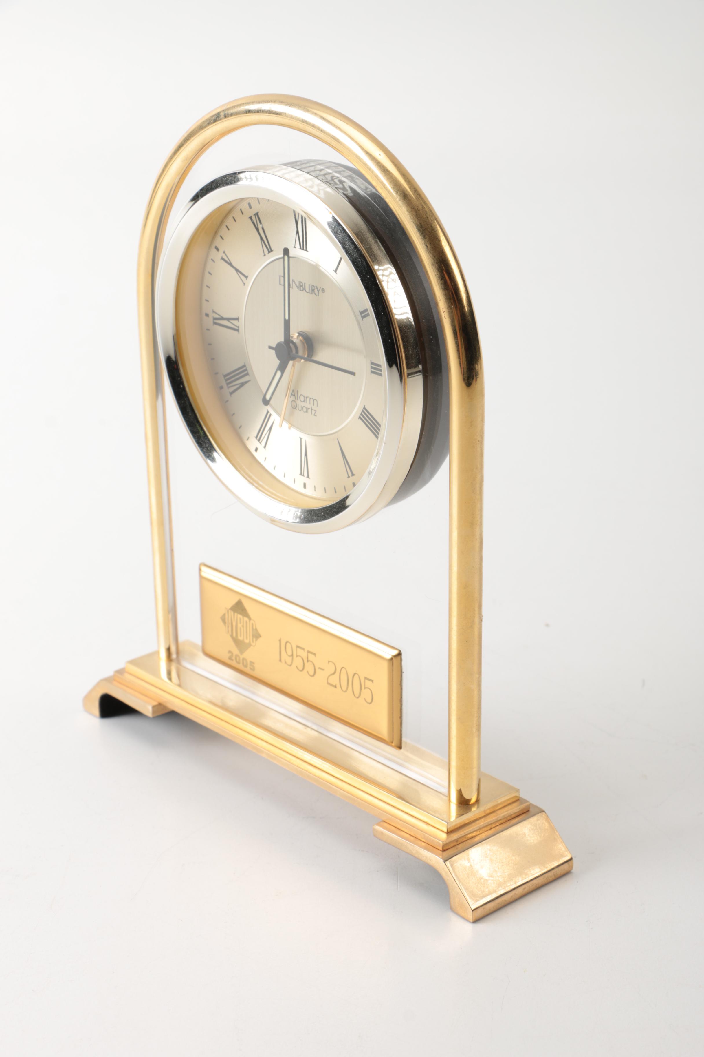 Danbury GoldTone Mantel Clock EBTH
