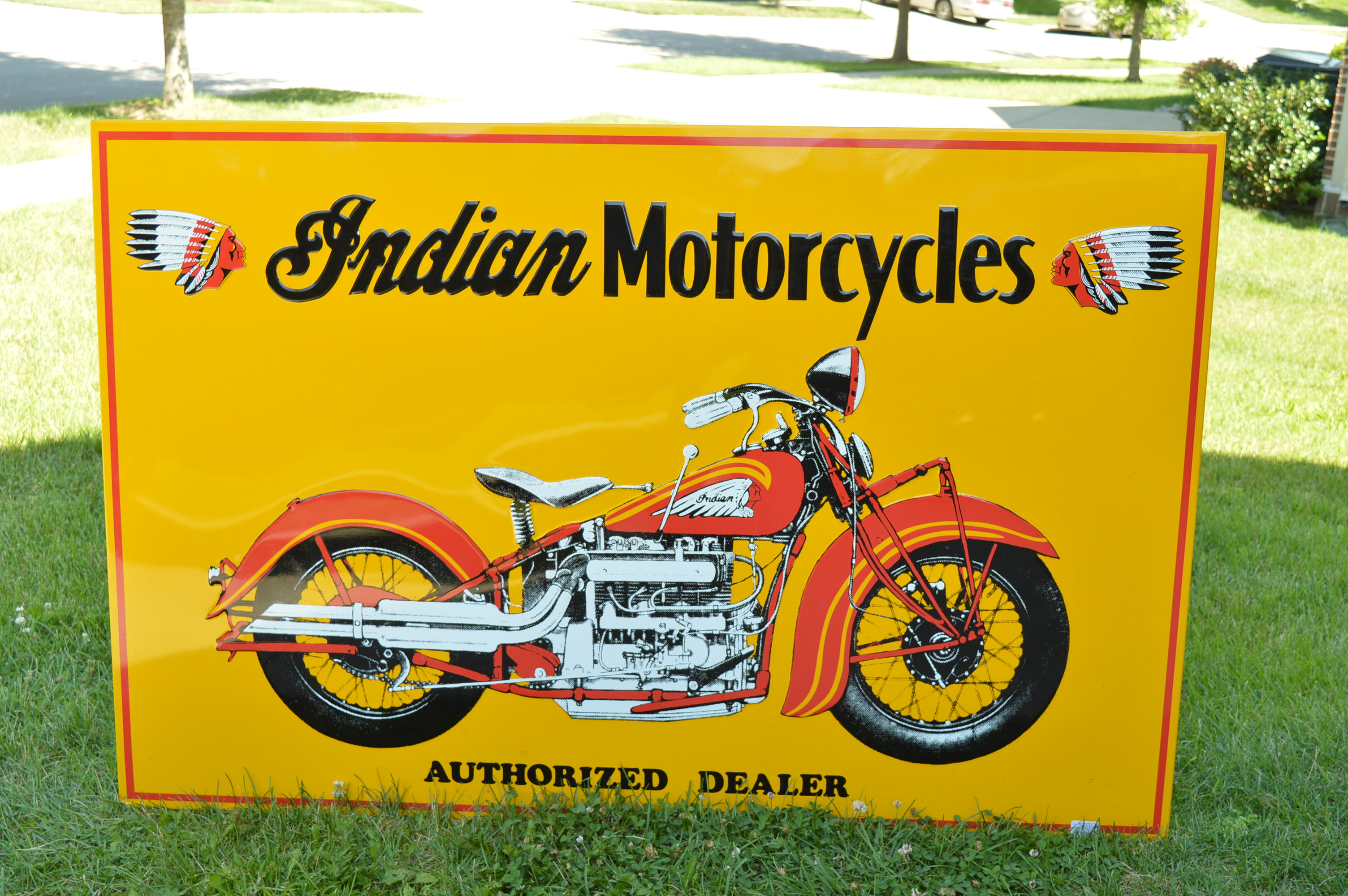 Vintage Metal Motorcycle Sign EBTH