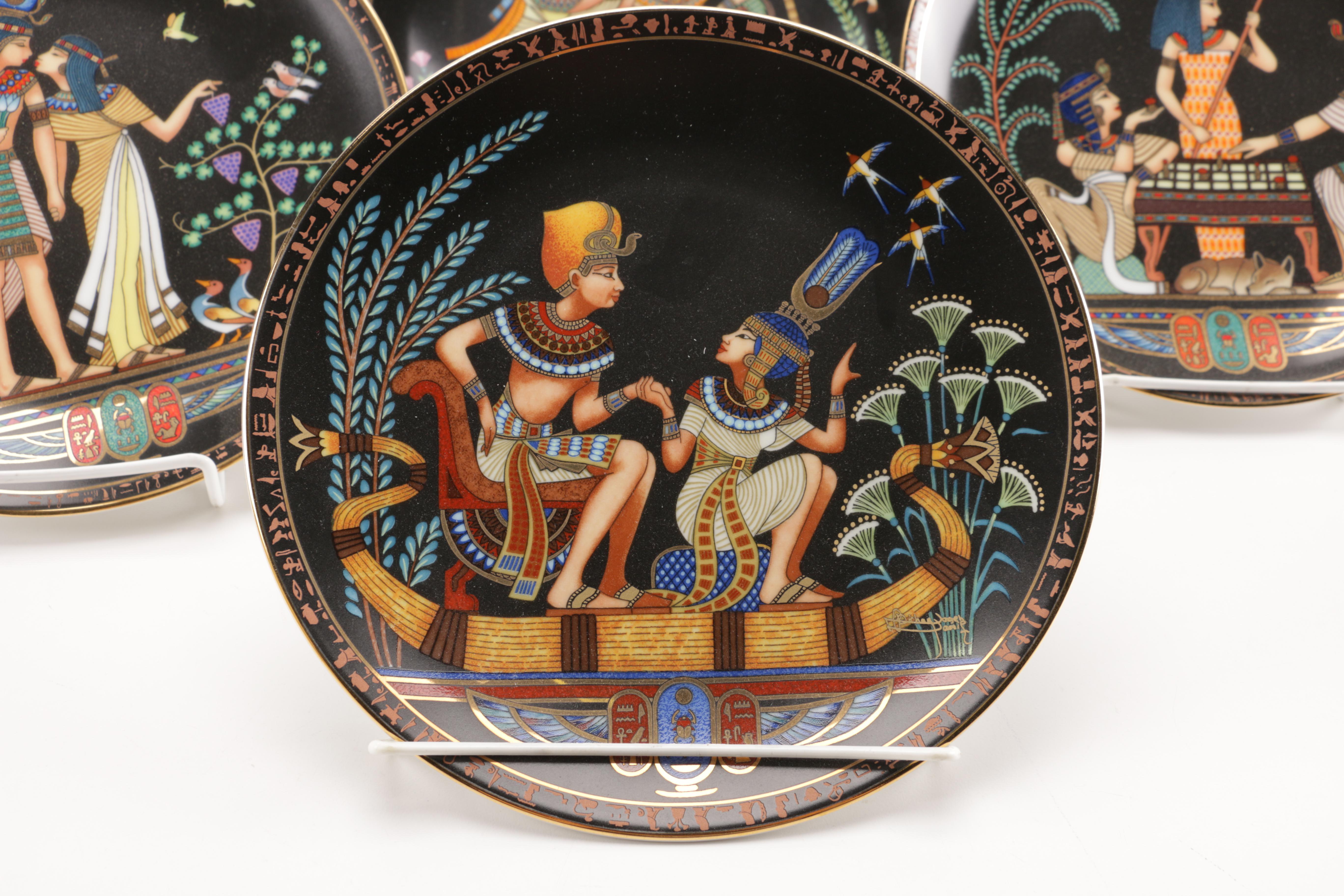 Eight Egyptian Osiris Porcelain "The Legend of Tutankhamun" Collector's