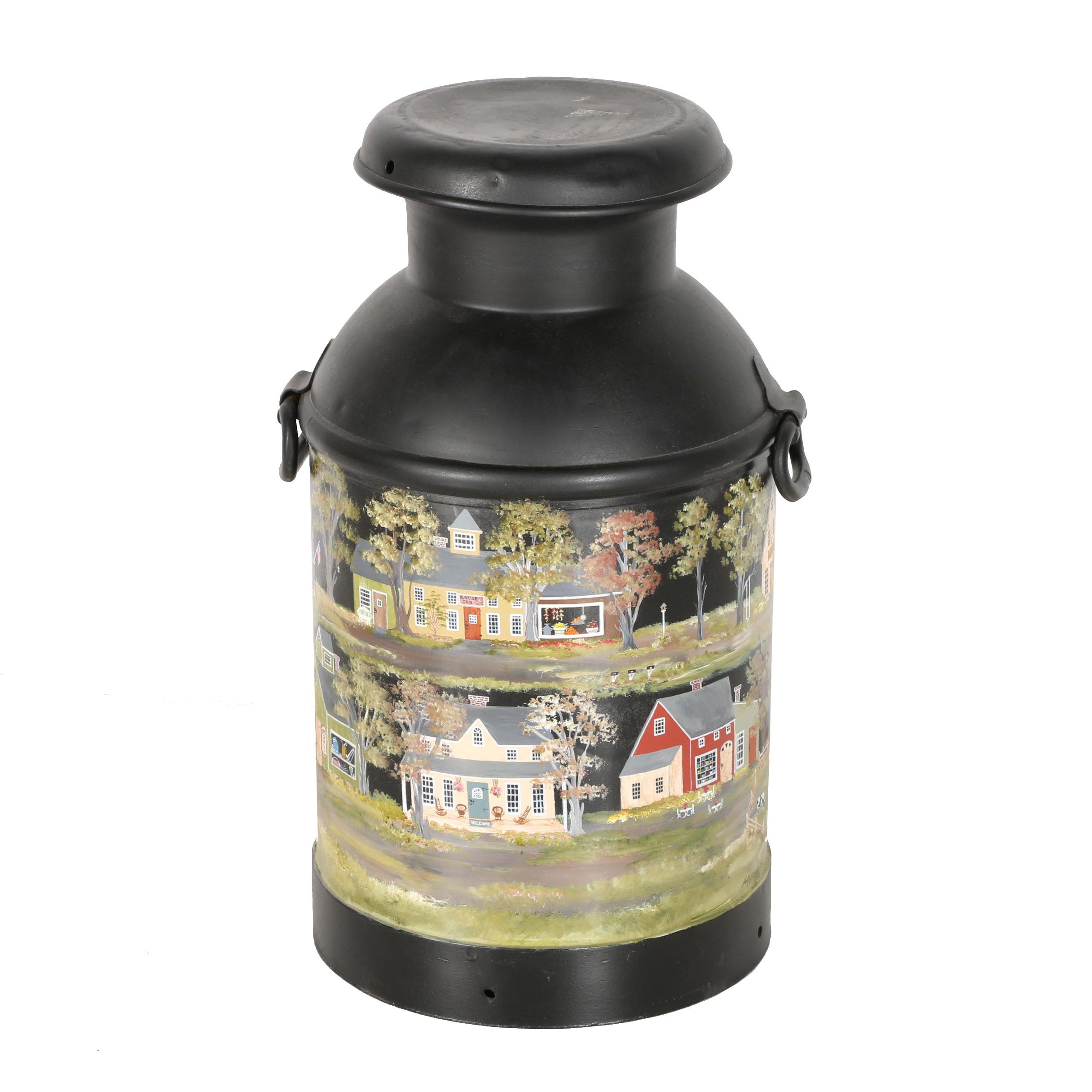 Holly Shaker Hand Painted Milk Can EBTH