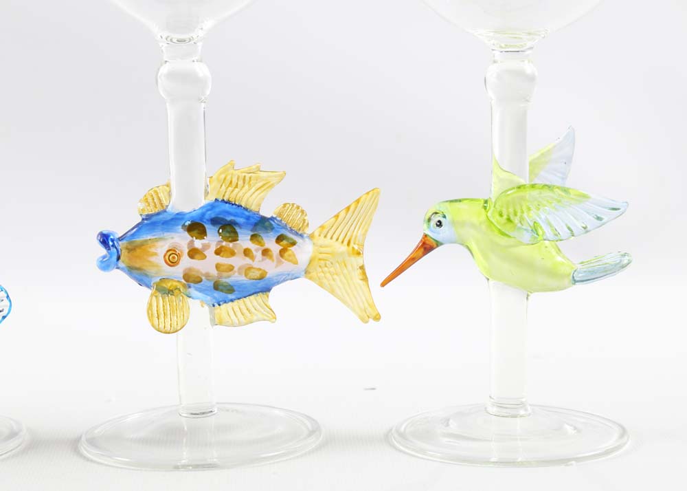 Yurana Designs Hand Blown Wine Glasses EBTH