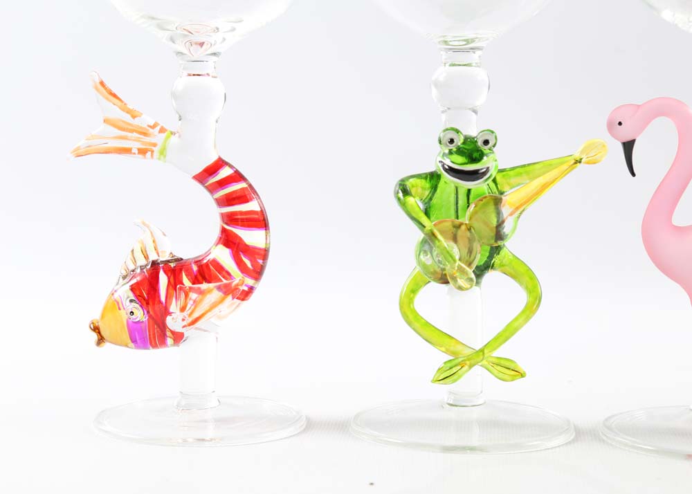 Yurana Designs Hand Blown Wine Glasses EBTH