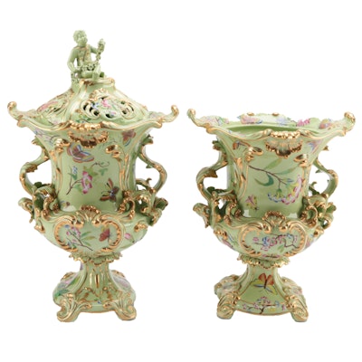 Hand Painted Porcelain Urns