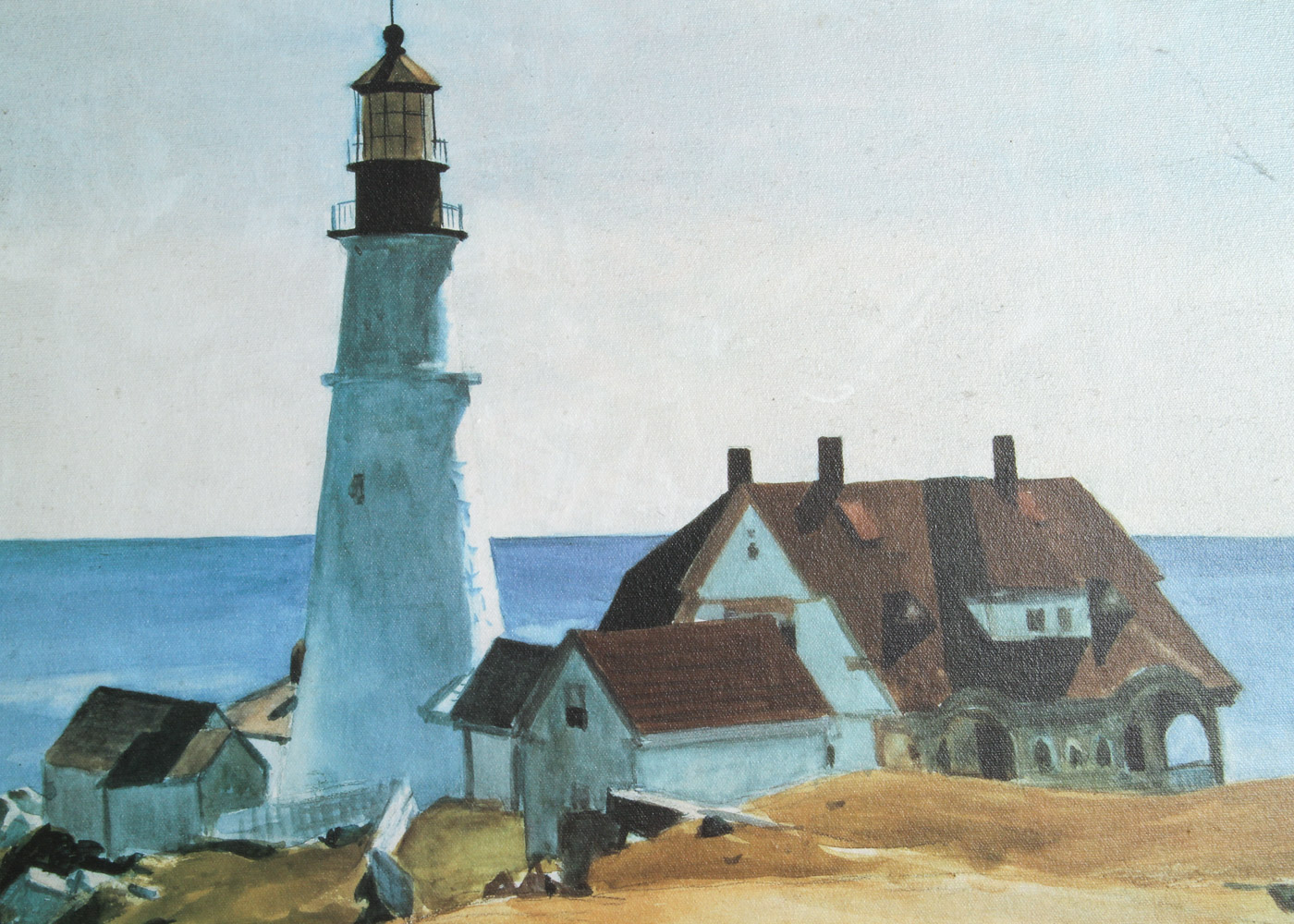 After Edward Hopper Giclee on Canvas "Lighthouse and Buildings