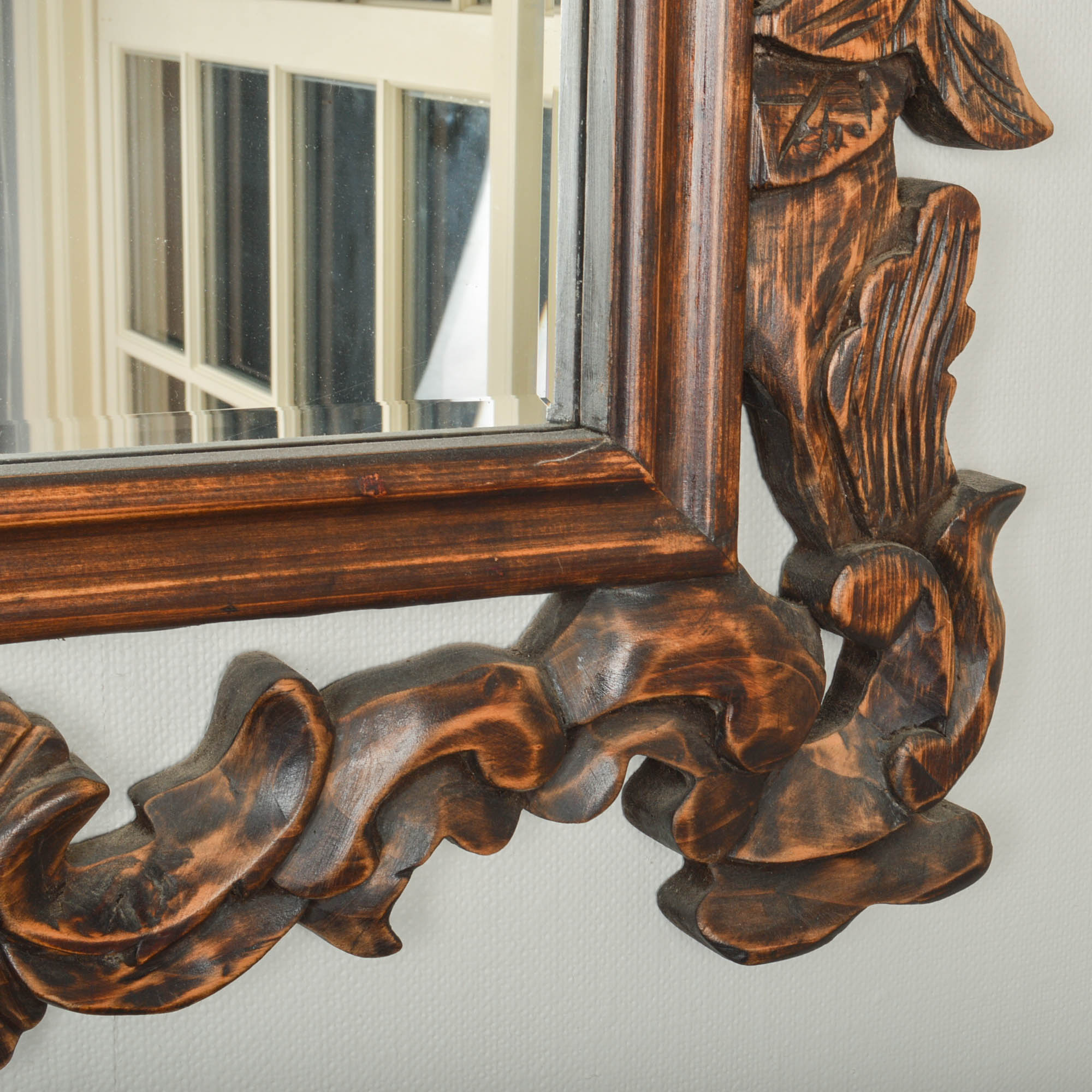 Vintage Carved Wood Wall Mirror | EBTH