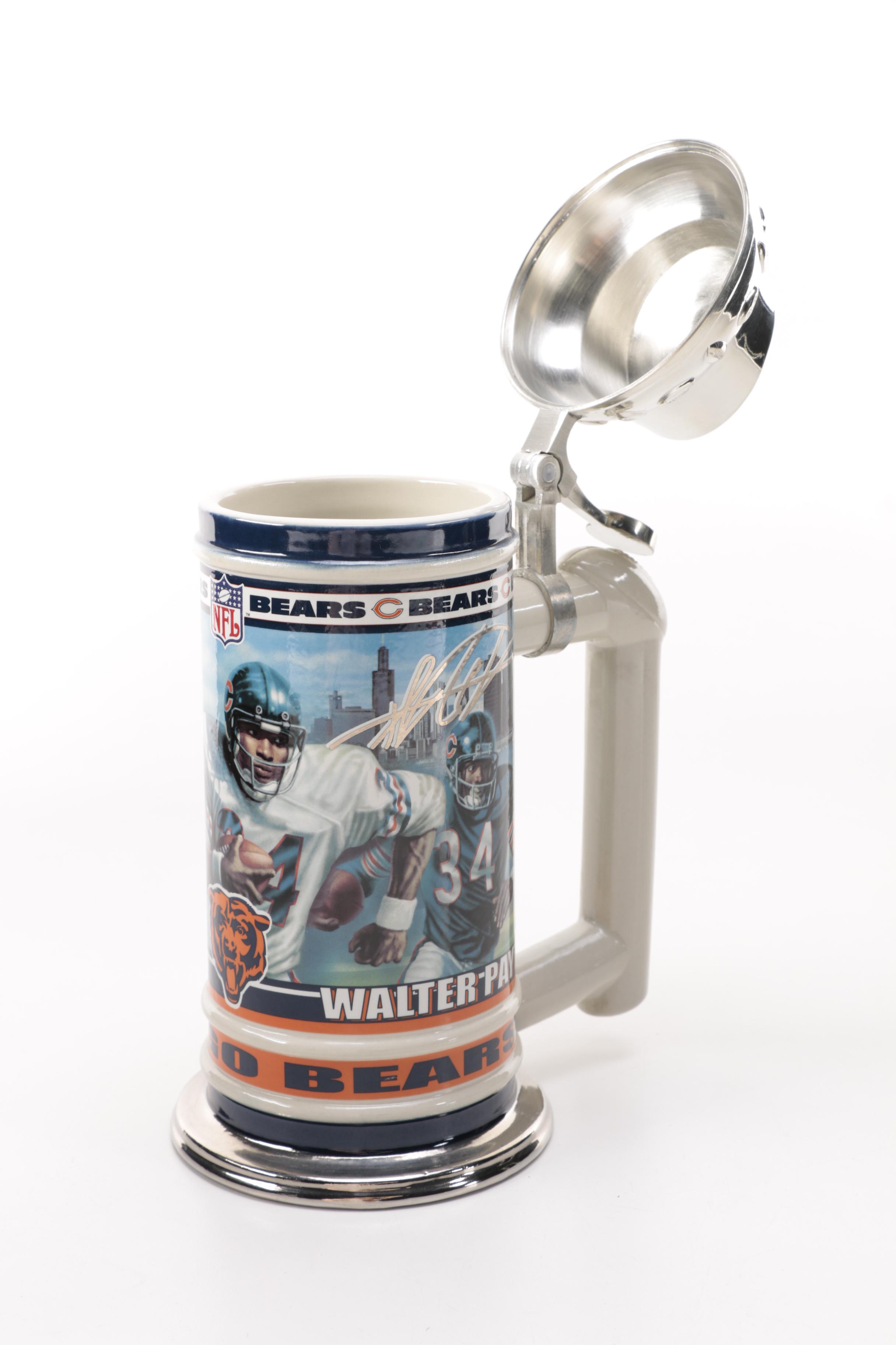 Set of Three Stainless Steel Danbury Mint Chicago Bears Beer Steins EBTH