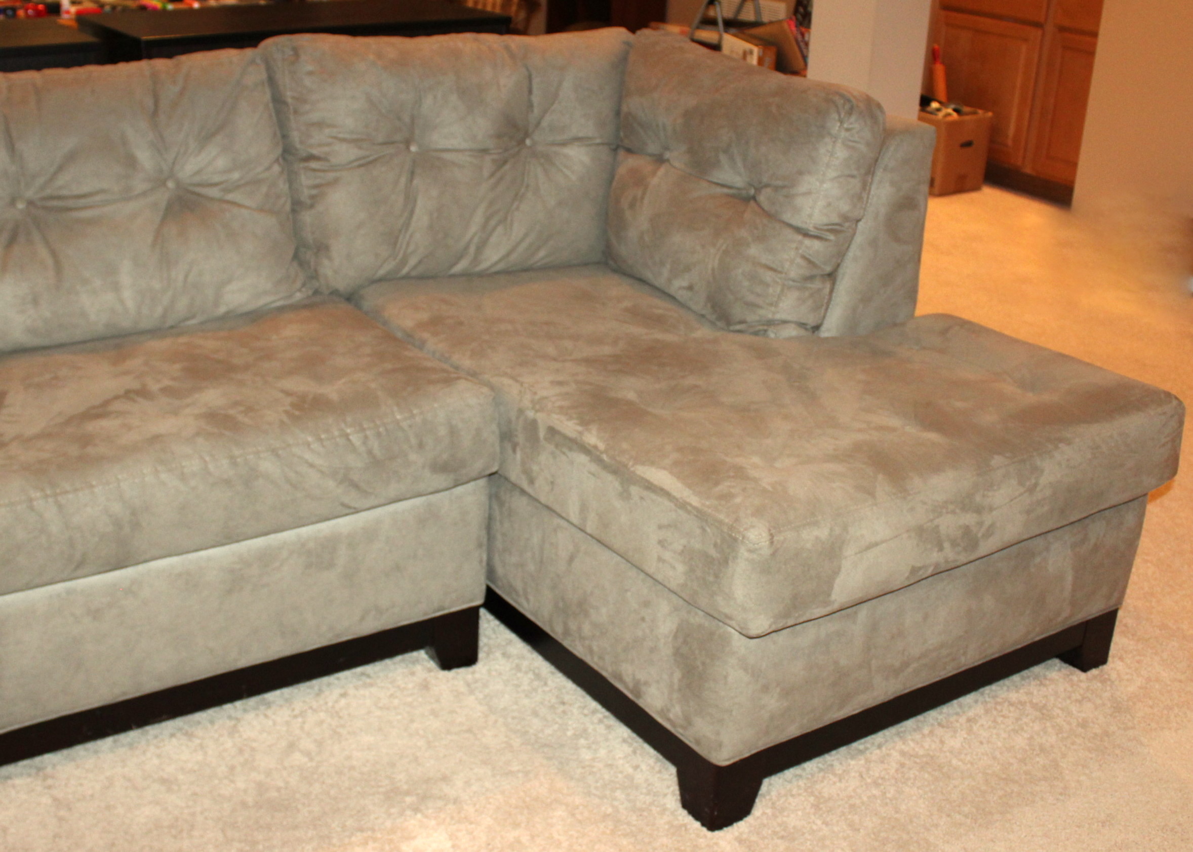 Microfiber Sectional Sofa with Ottoman | EBTH