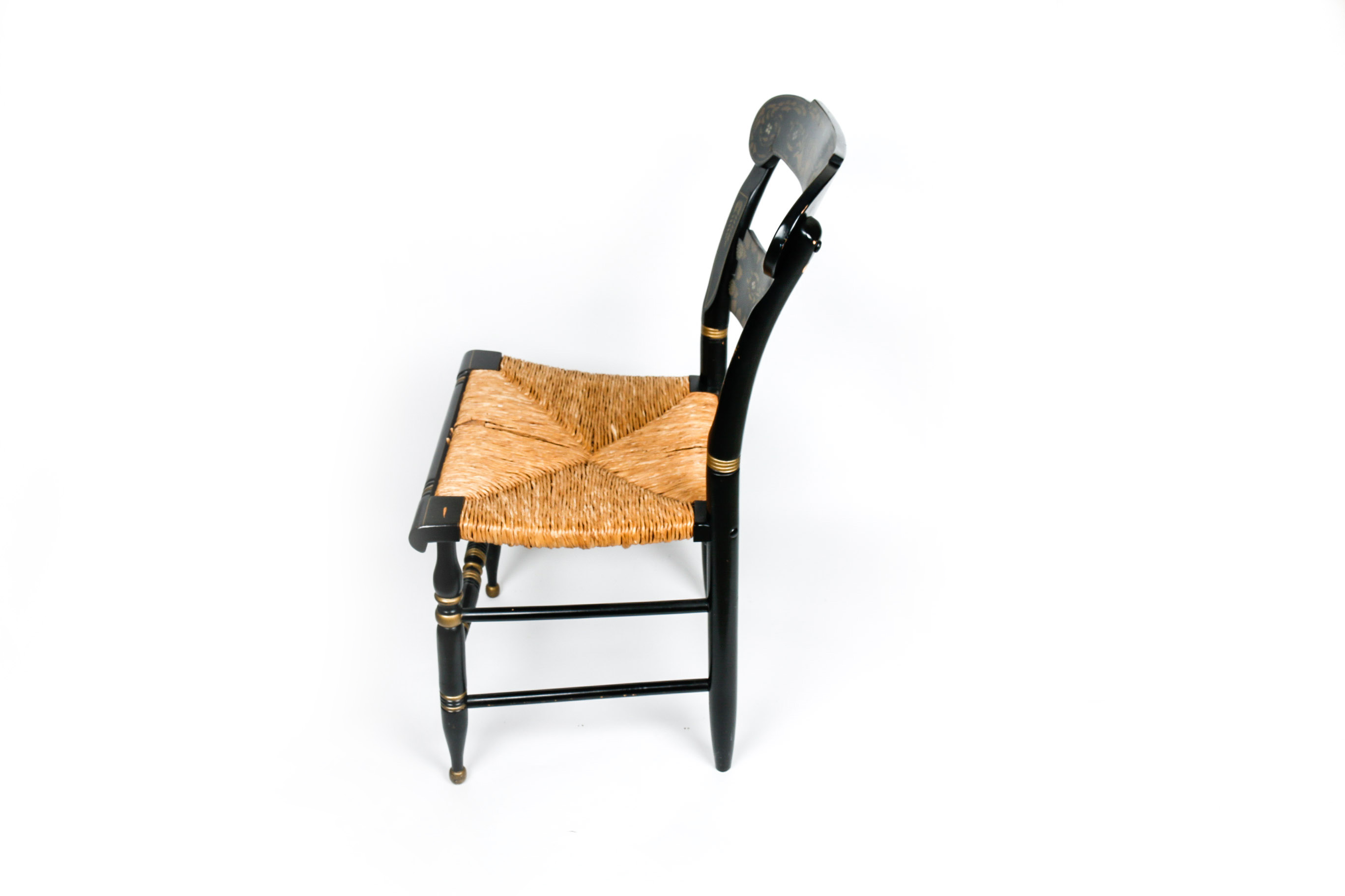 Vintage Rush Seat Ethan Allen Button Back Hitchcock Chair EBTH