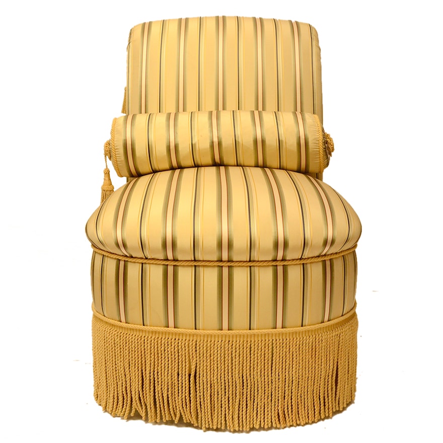 Yellow Stripe Upholstered Chair