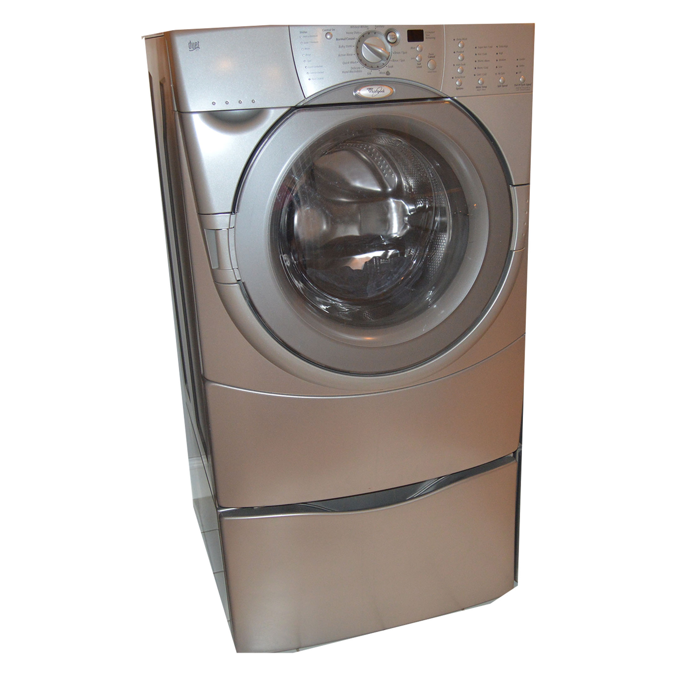 Whirlpool "Duet HT" FrontLoad Washer and Storage Pedestal EBTH