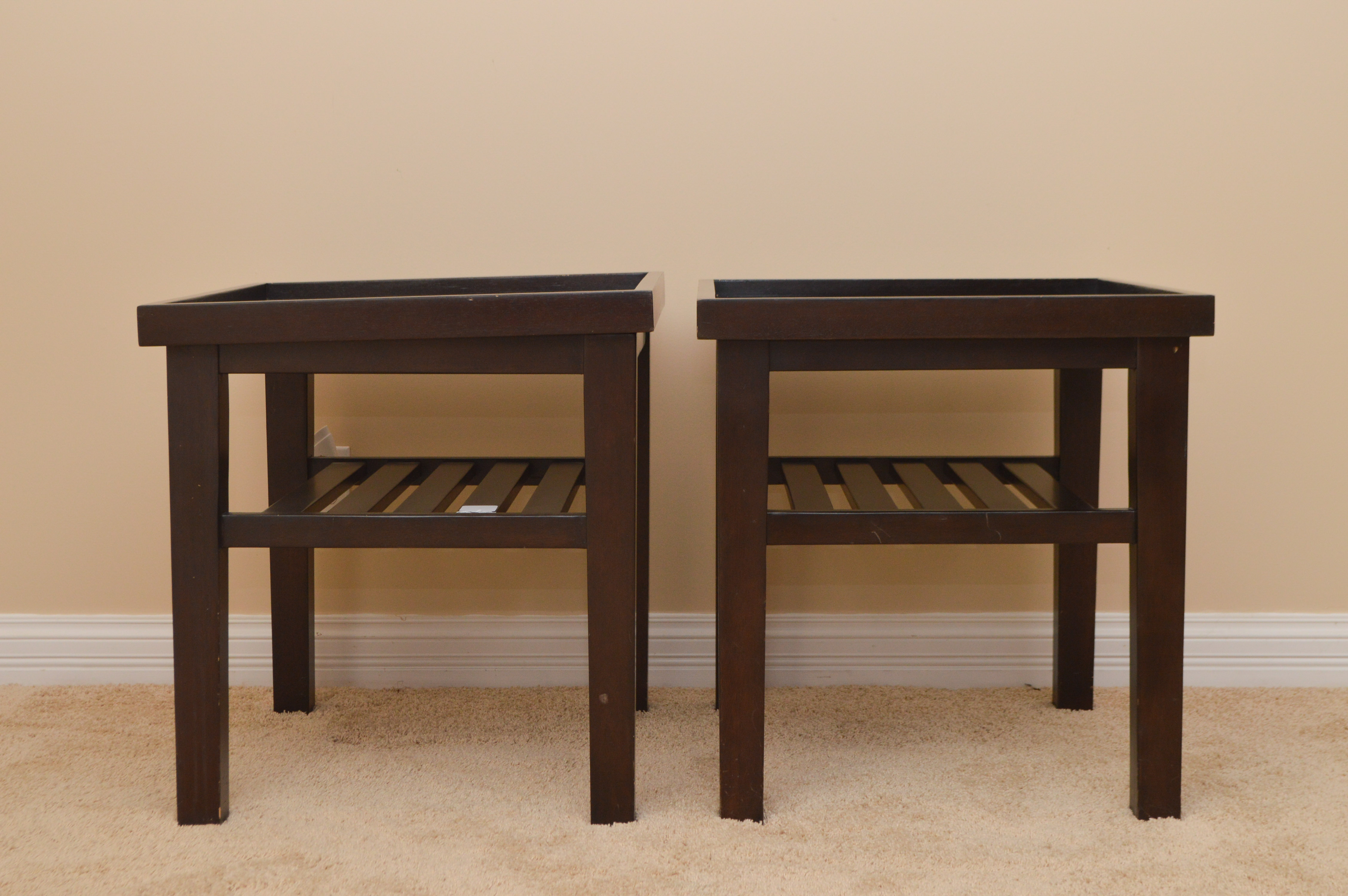 Black Mission Style End Tables EBTH
