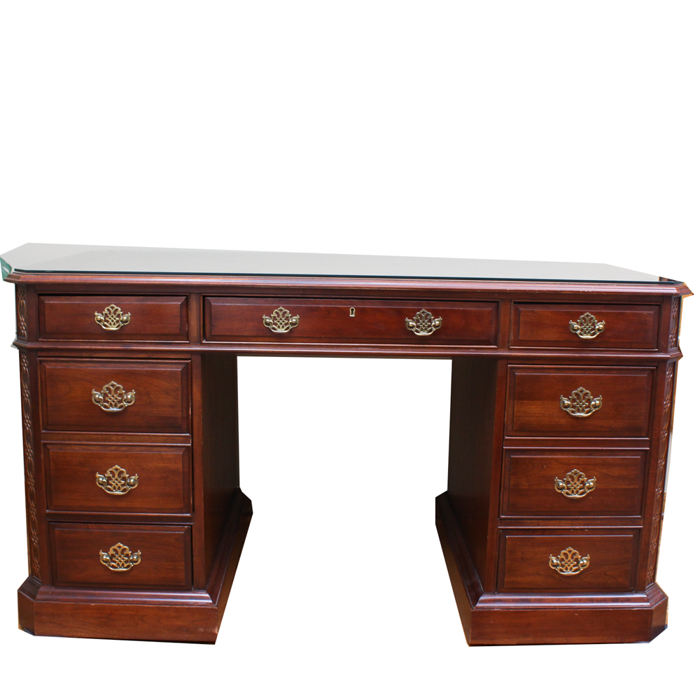 Cherry Knee Hole Desk By Pennsylvania House Ebth