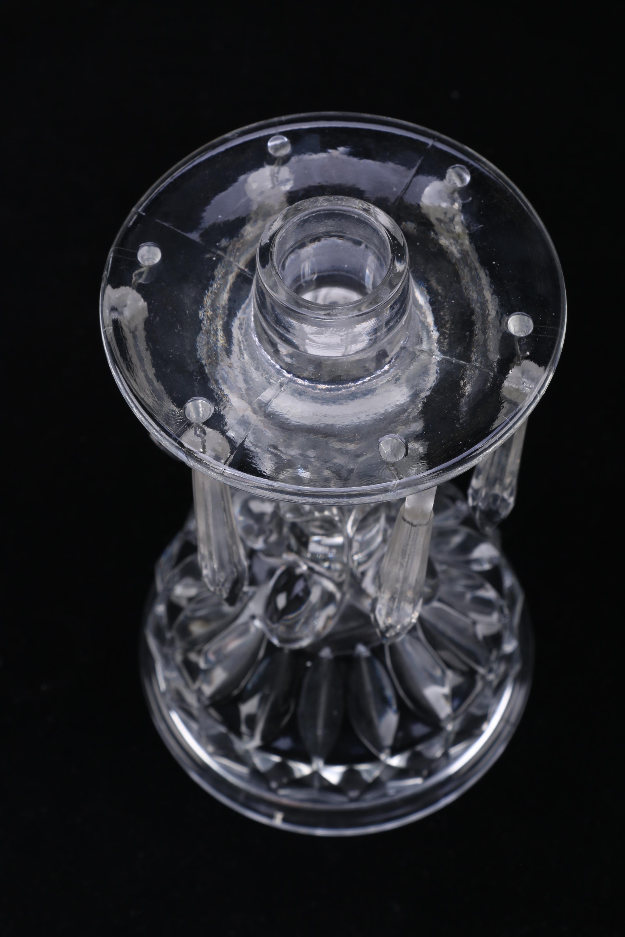 Glass Candle Holders with Prisms EBTH