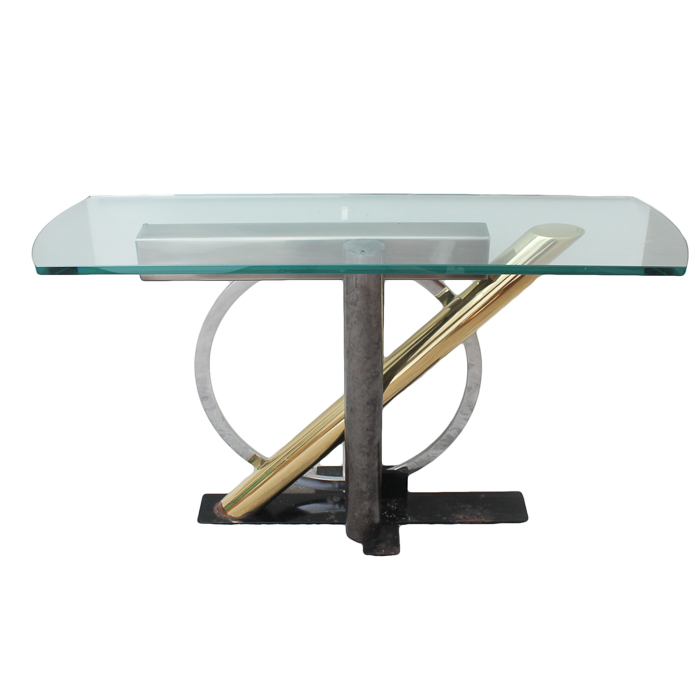 Modern Metal and Glass Console Table EBTH