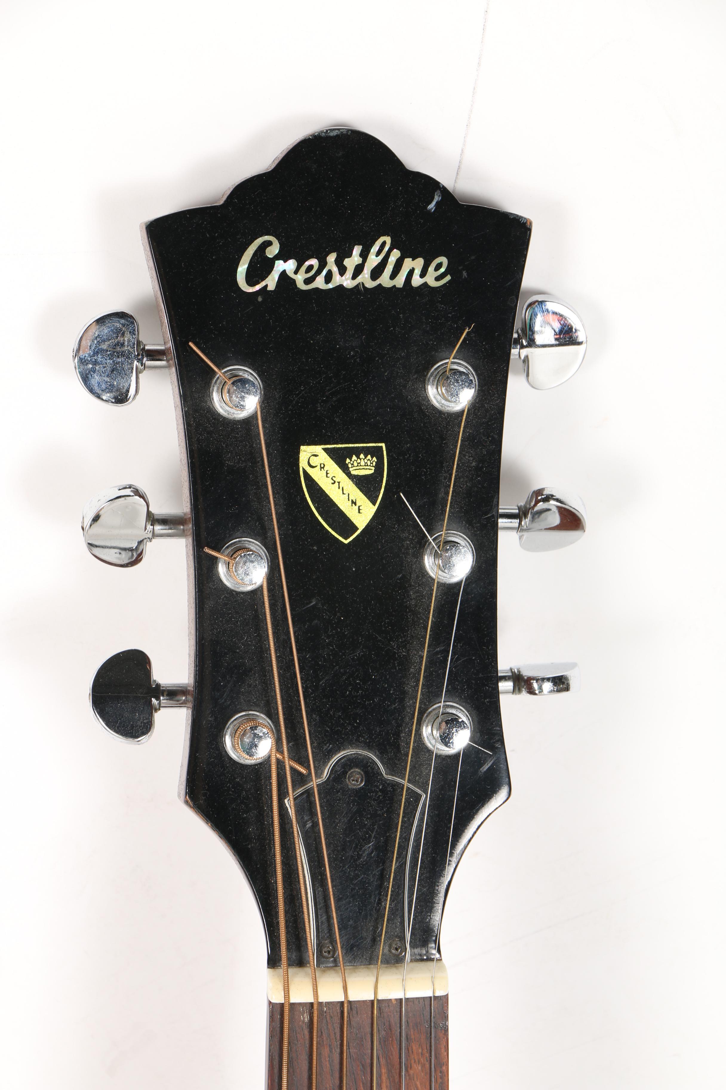 Crestline Jumbo Style Acoustic Guitar and Case EBTH