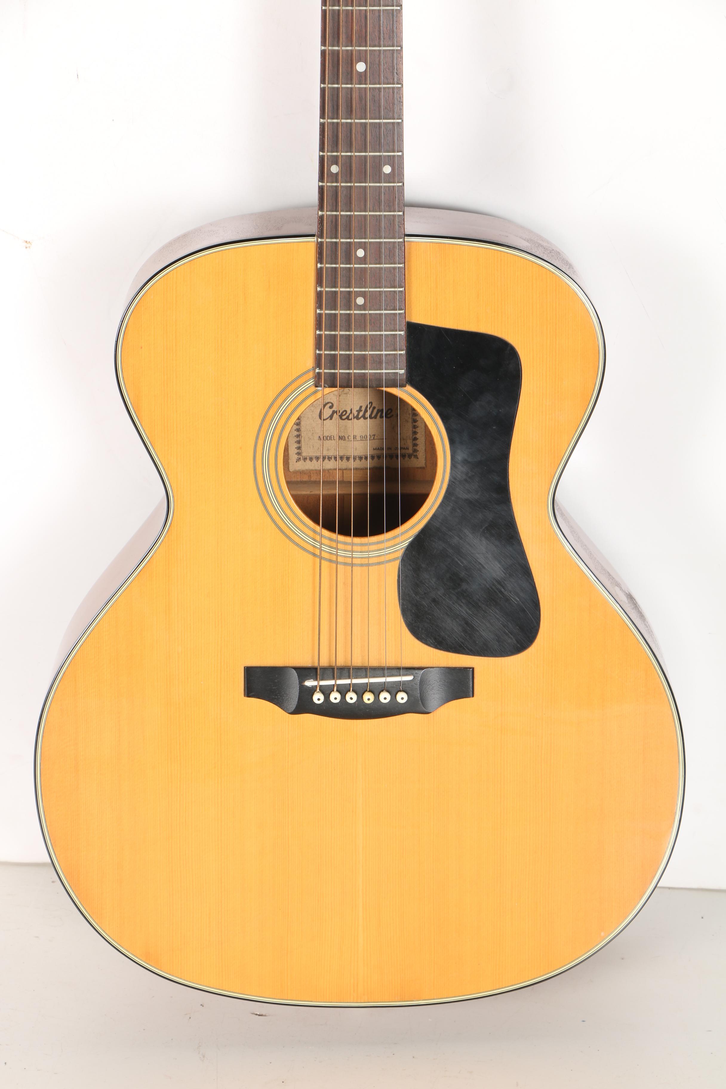 Crestline Jumbo Style Acoustic Guitar and Case EBTH