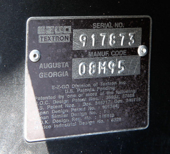 how to read western golf cart serial number